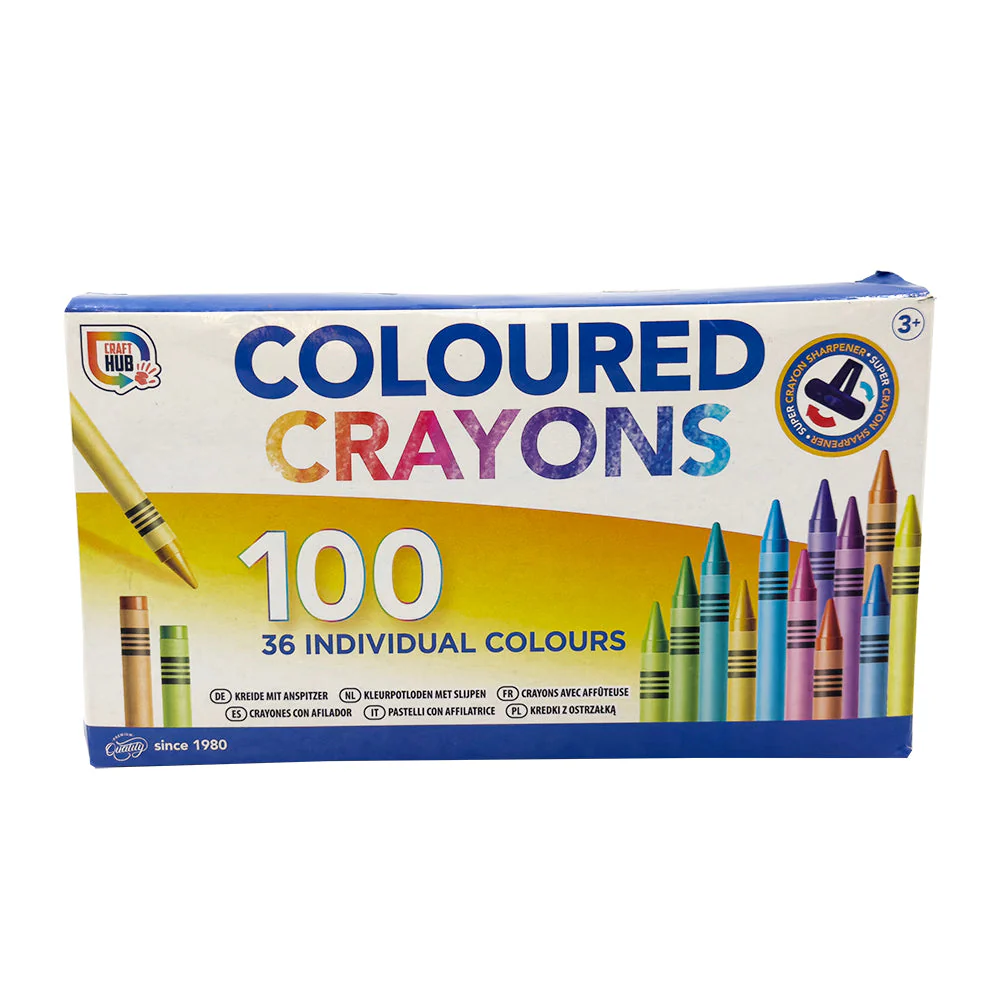 100 Colouring Crayons with Sharpener - Image 3
