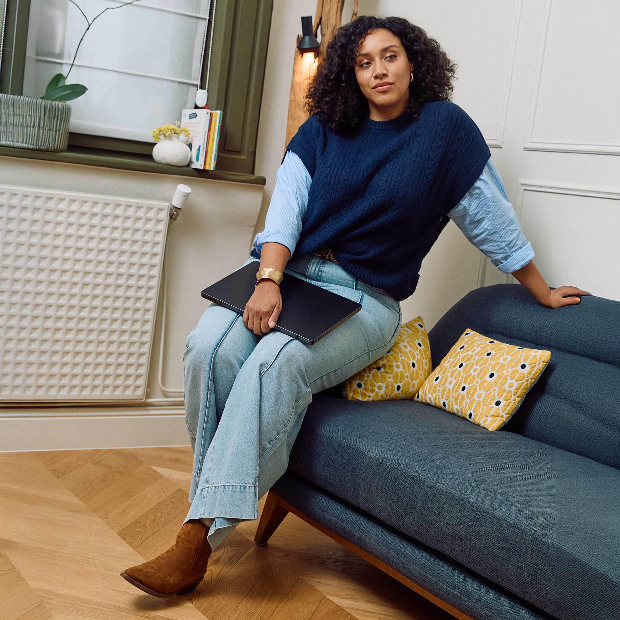 2-in-1 Sweater with Shirt BLUE - Image 6