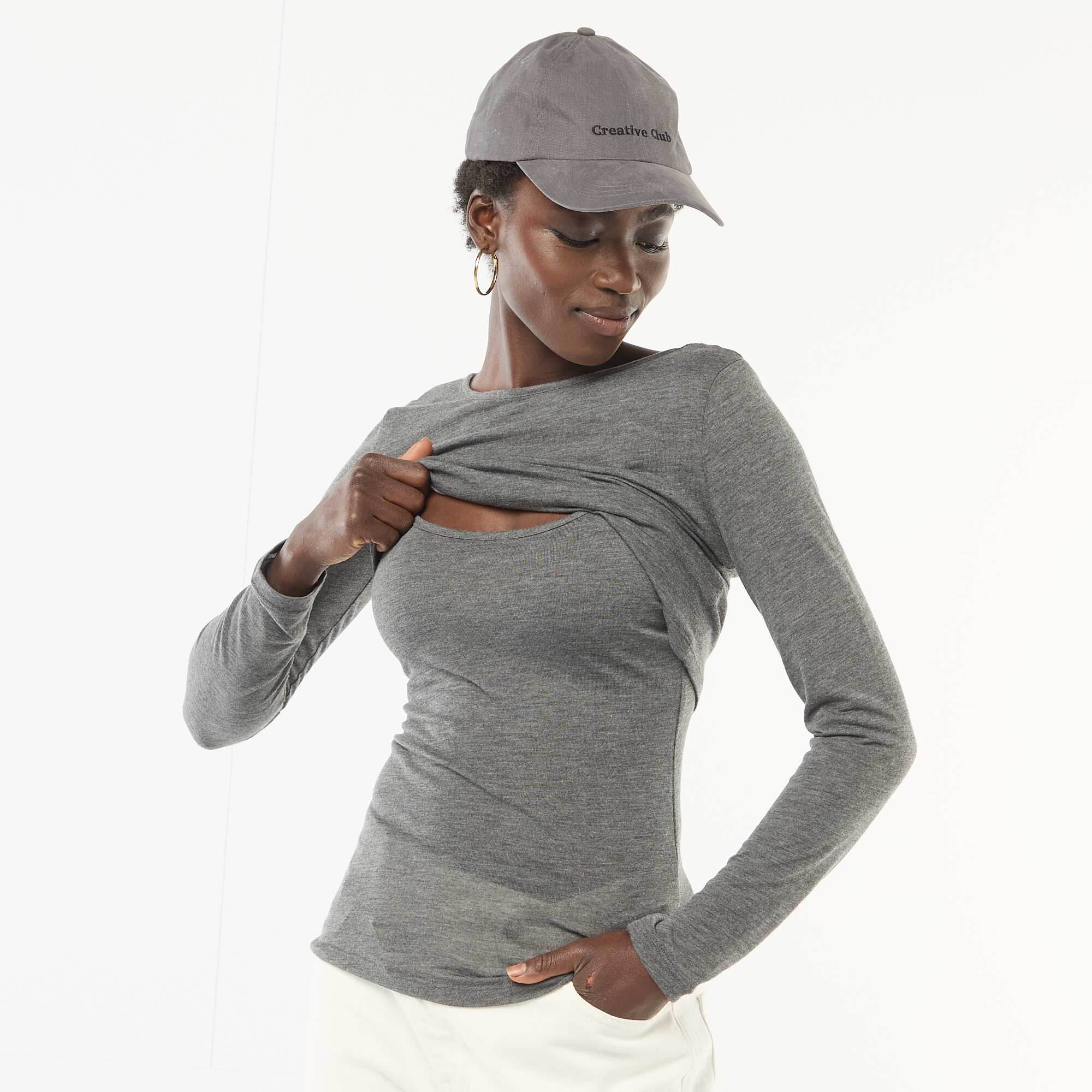 2-in-1 Tank Top T-Shirt GREY - Image 5