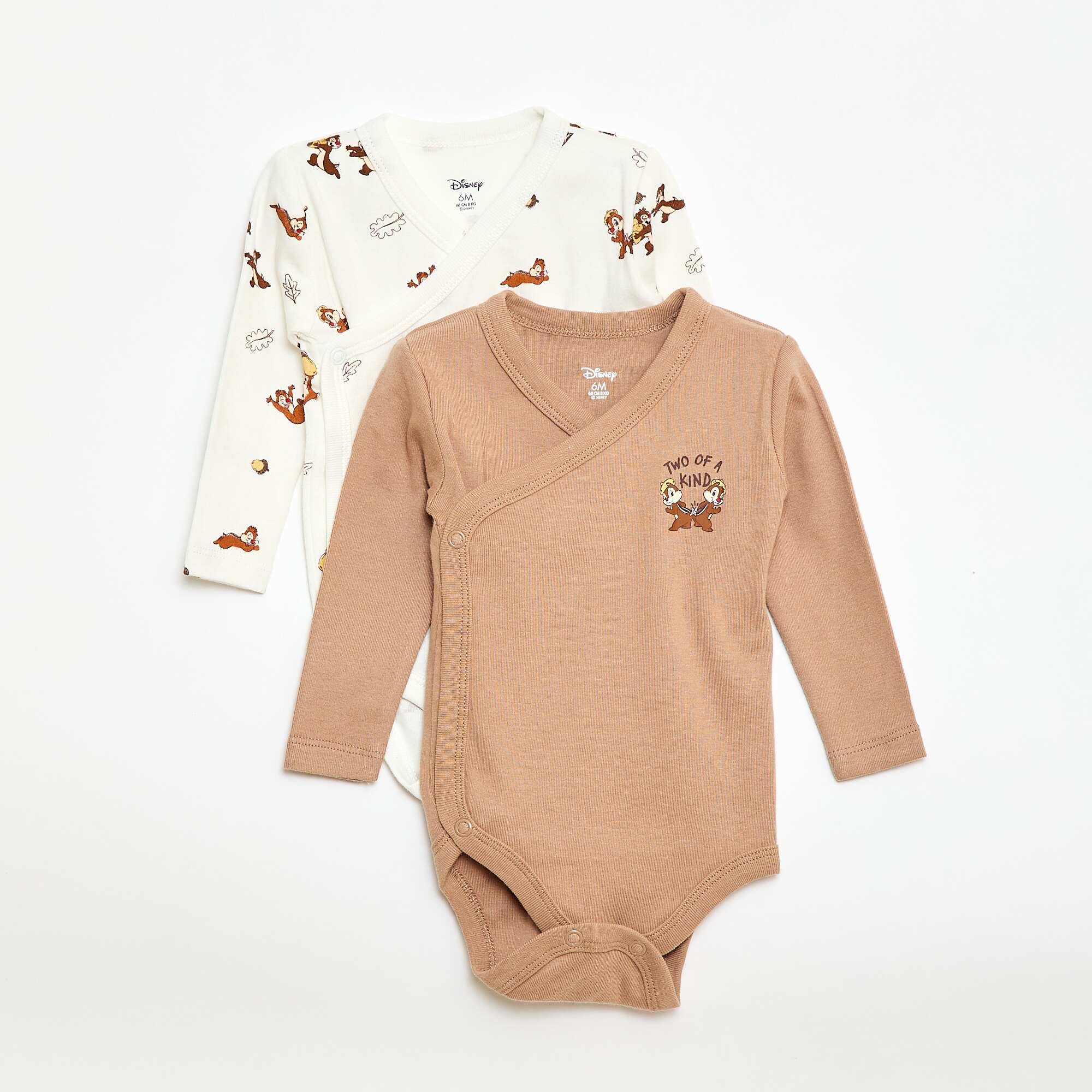 2-Pack 'Chip & Dale' Bodysuits BEIGE
