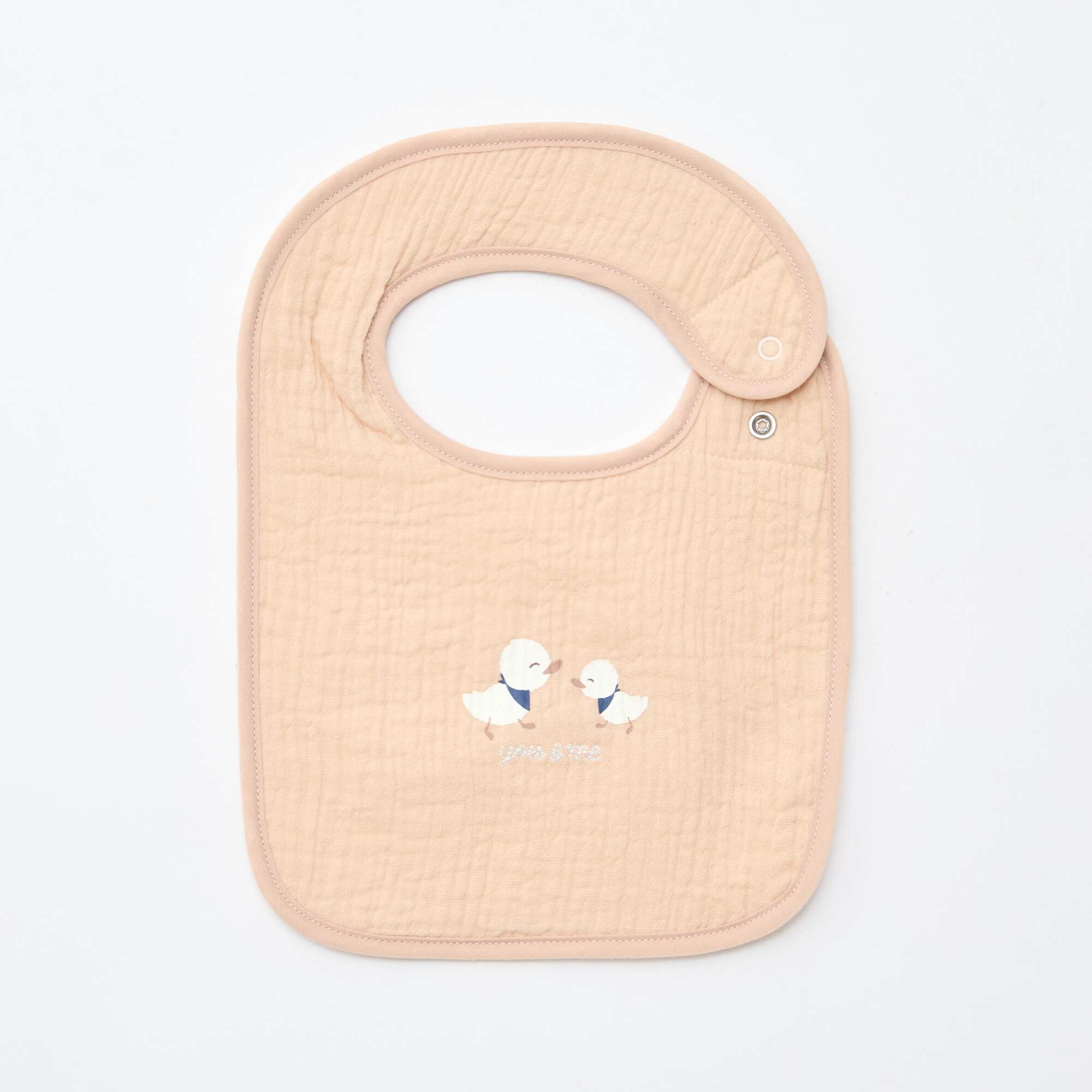 2-Pack Cotton Gauze Bibs with Terry Lining BEIGE - Image 3