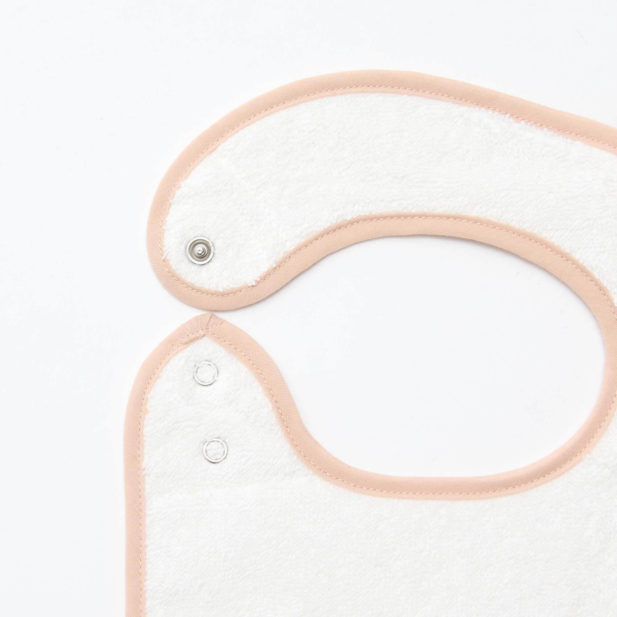2-Pack Cotton Gauze Bibs with Terry Lining BEIGE - Image 4