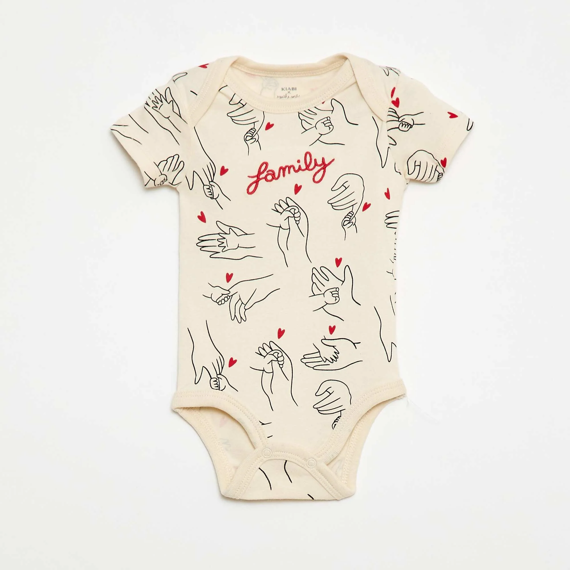 2-Pack Family Print Bodysuits - Valentine's Day WHITE - Image 2