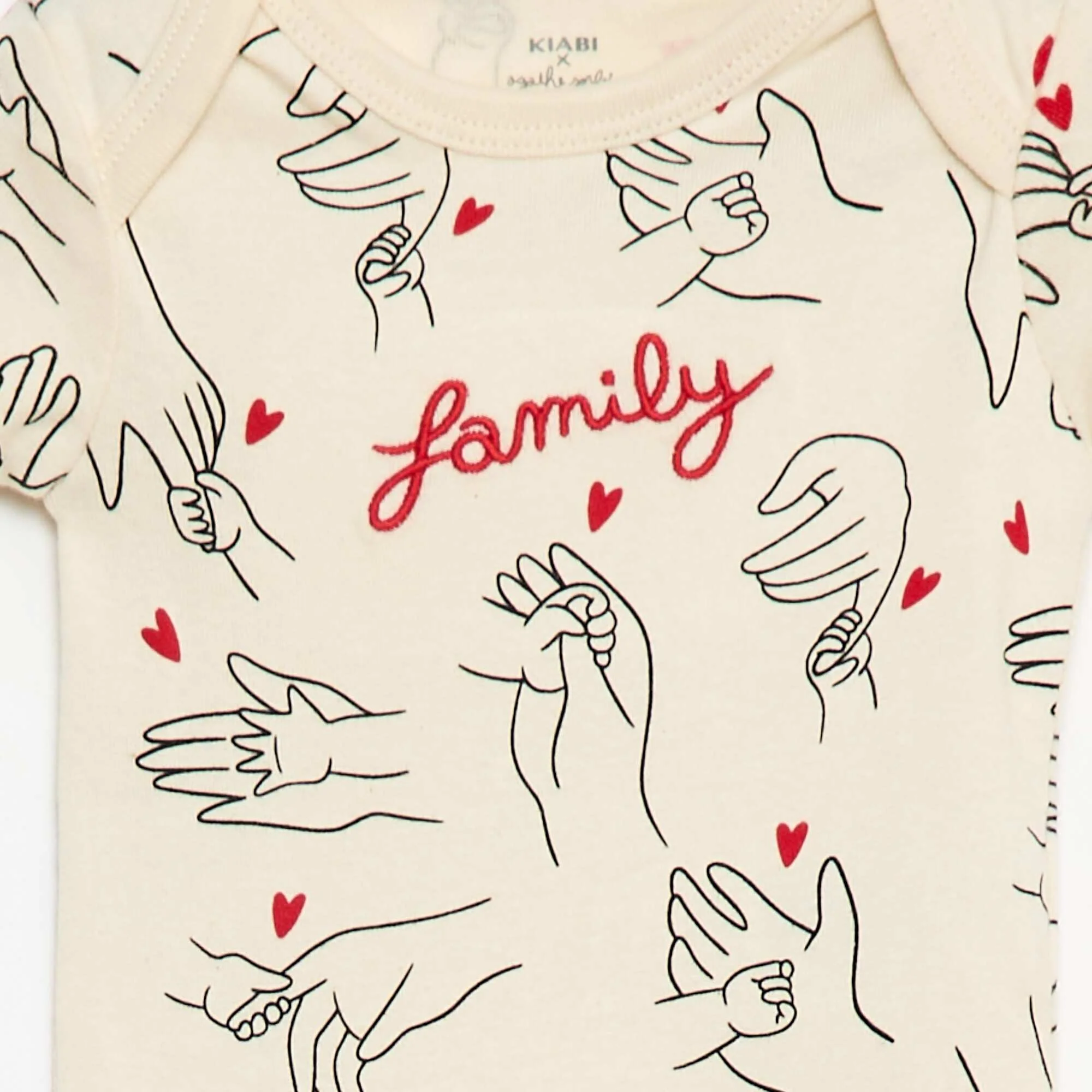 2-Pack Family Print Bodysuits - Valentine's Day WHITE - Image 3
