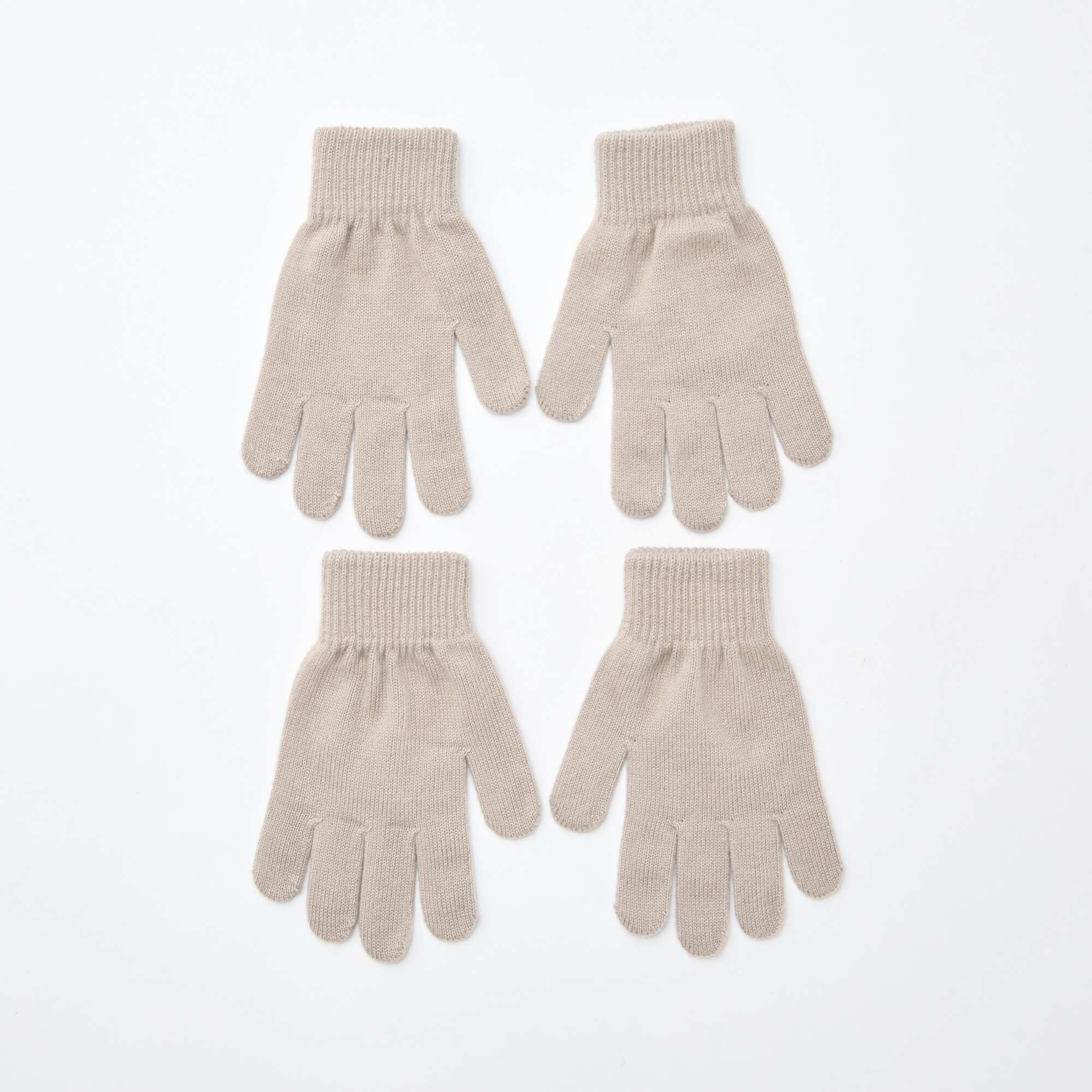 2-Pack Knitted Gloves BEIGE
