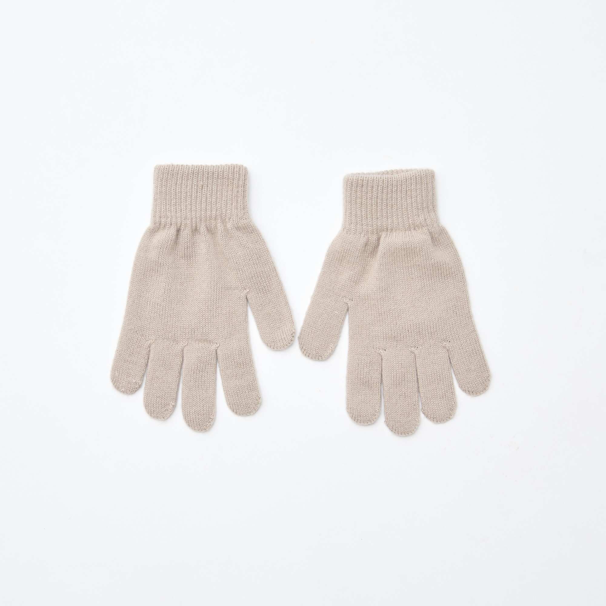 2-Pack Knitted Gloves BEIGE - Image 2