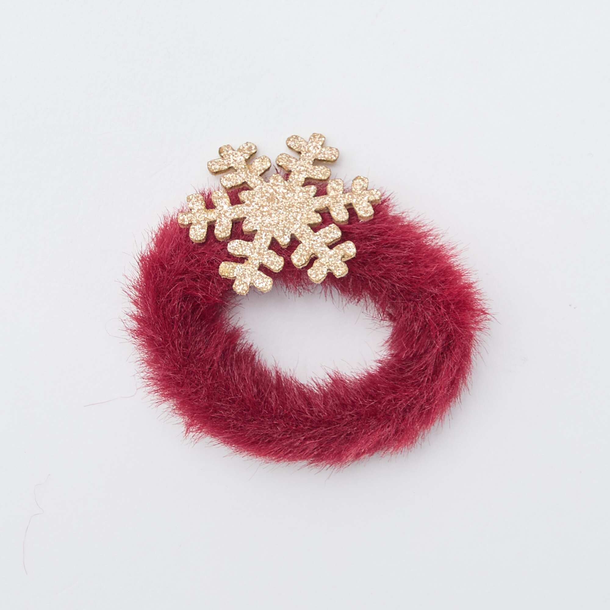 2-Pack of Fluffy Christmas Scrunchies RED - Image 3