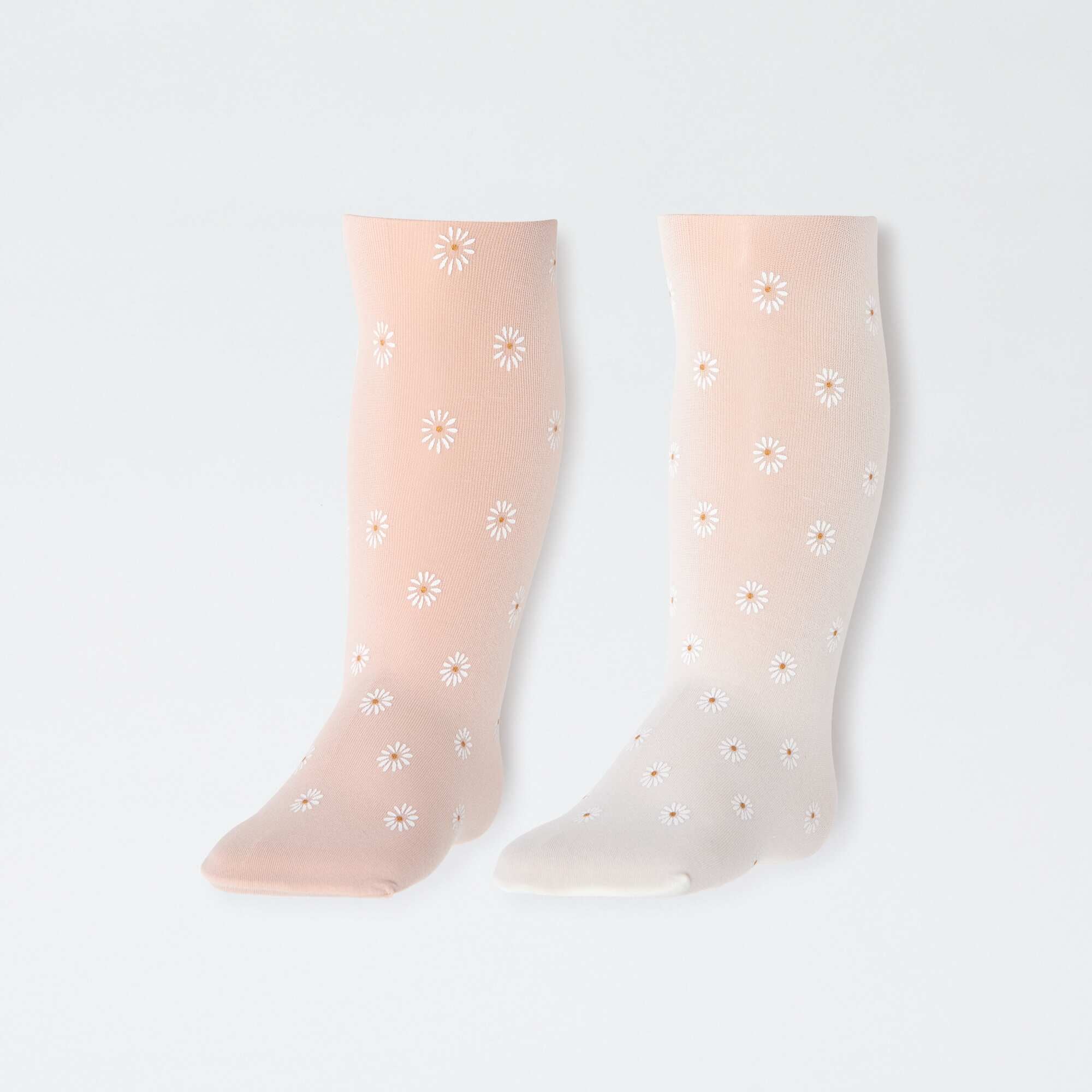 2-Pack of Lightweight Patterned Tights WHITE