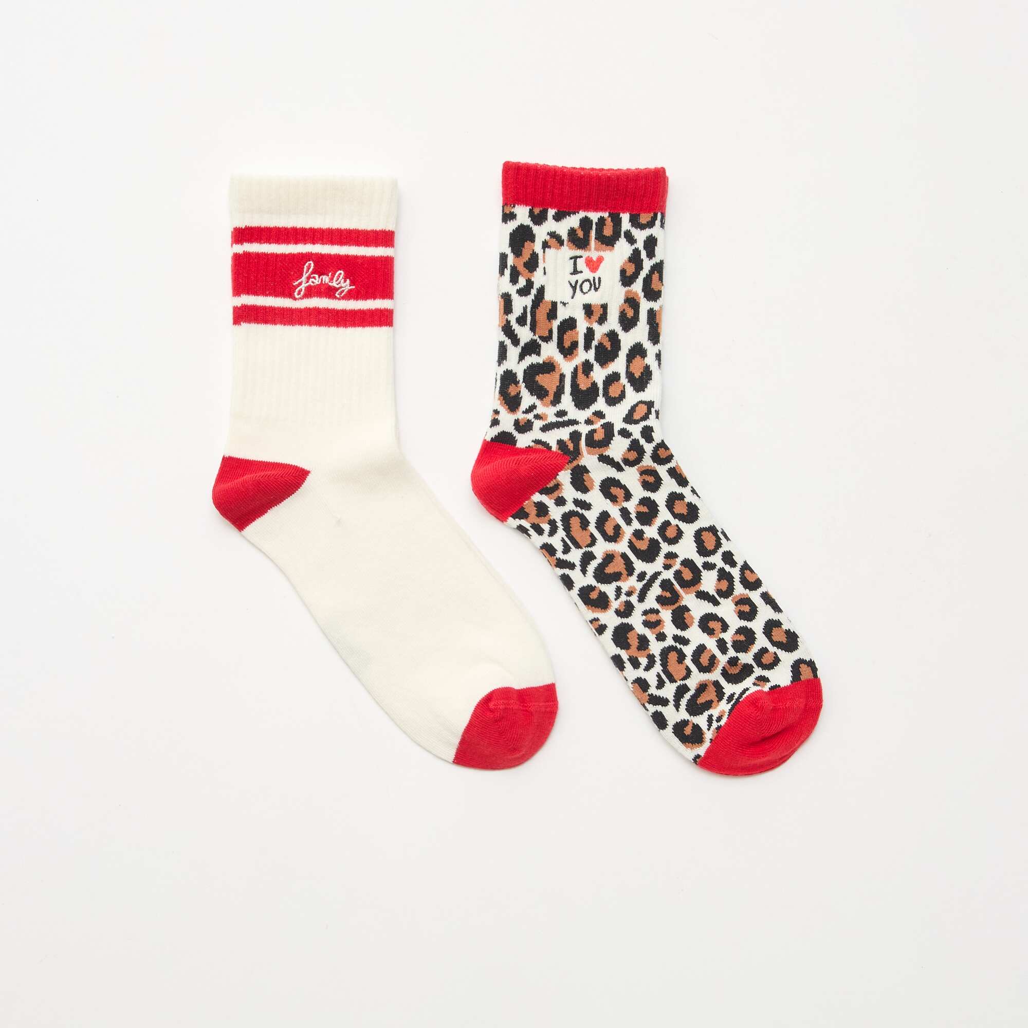 2-Pack of Novelty Socks - Valentine's Day WHITE - Image 2