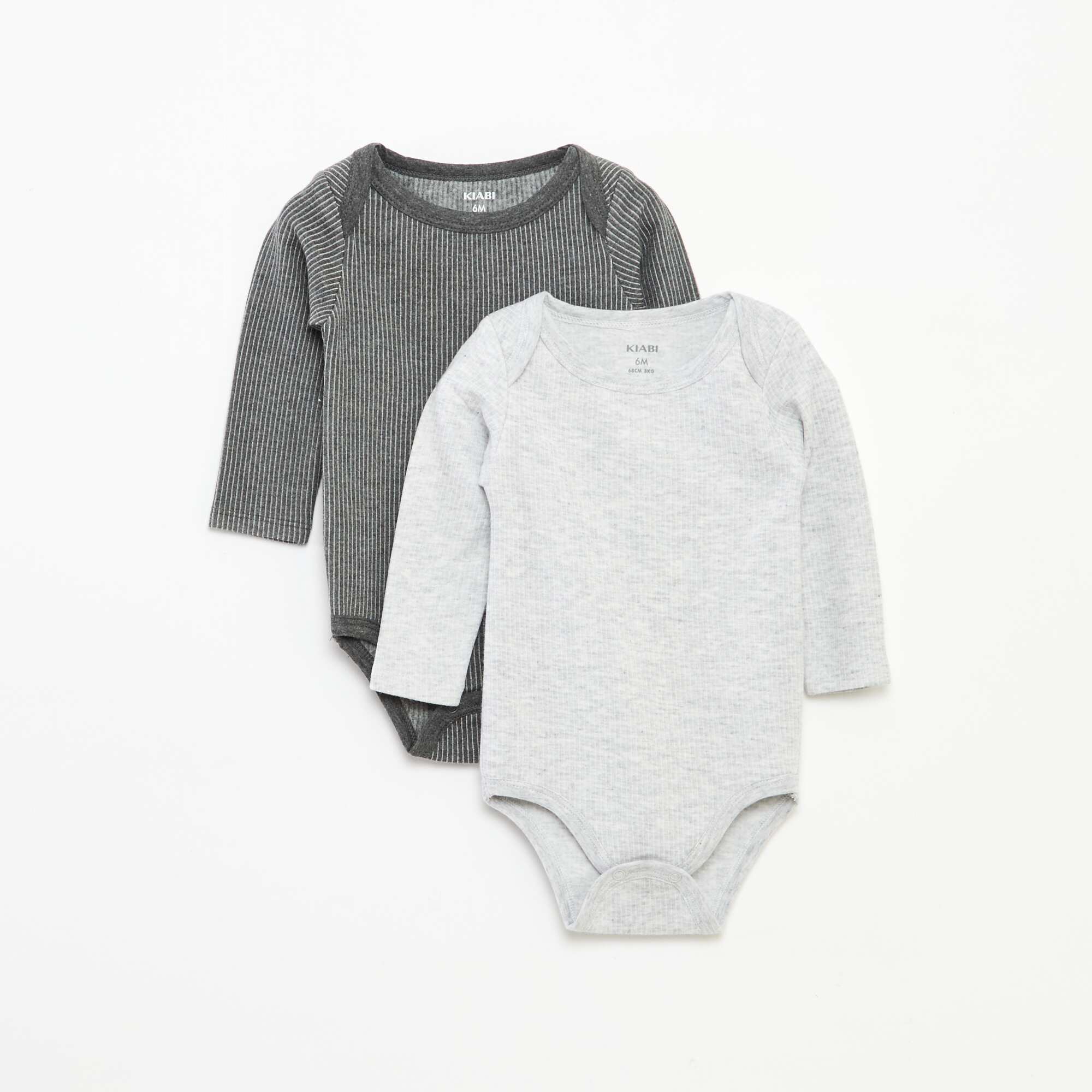 2-Pack of Thermoregulating Knit Bodysuits GREY