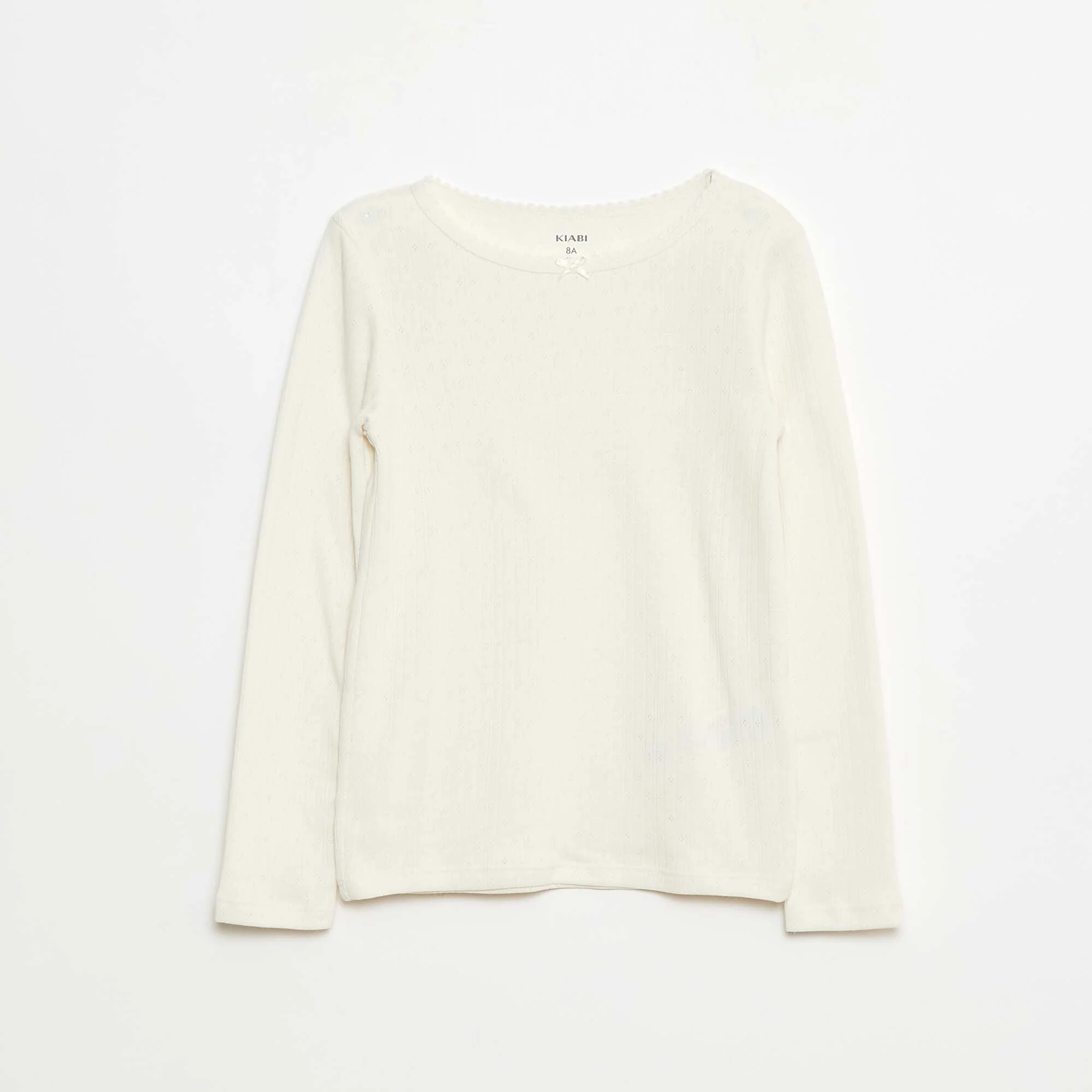 2-Pack Pointelle Knit Long-Sleeve T-Shirts WHITE - Image 3