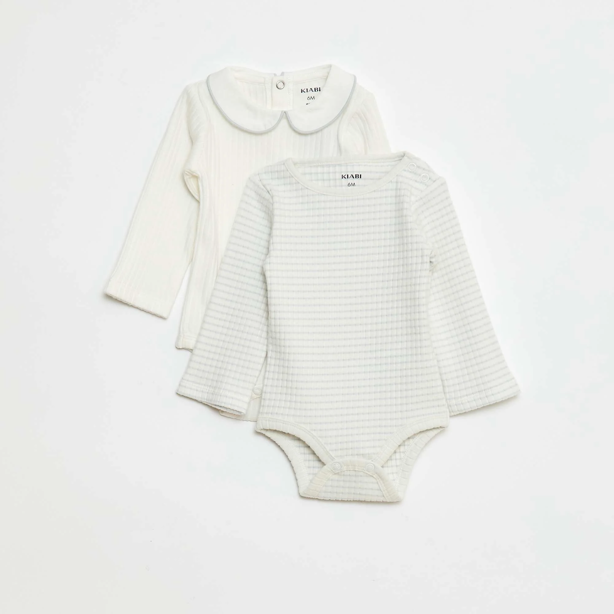 2-Pack Ribbed Knit Bodysuits WHITE