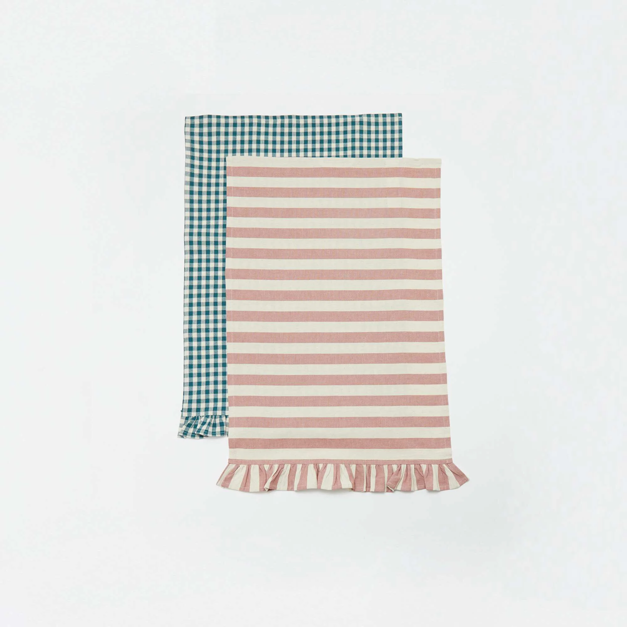 2-Pack Ruffled Kitchen Towels (50x70 cm) BLUE