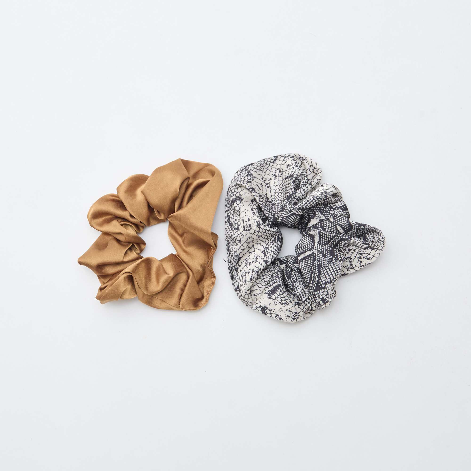 2-Pack Satin Scrunchies BEIGE