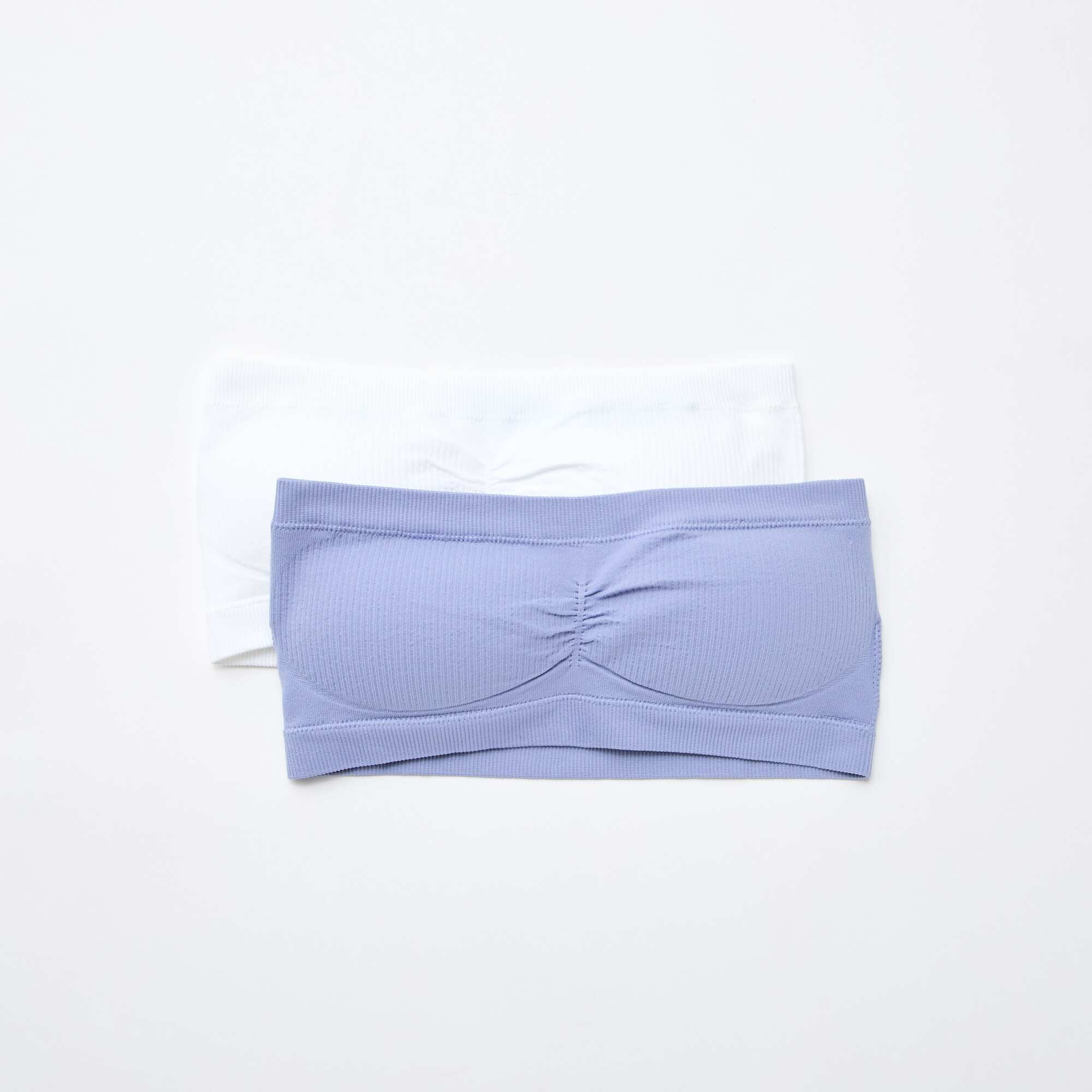 2-Pack Seamless Rib Bandeau Bras BLUE - Image 2