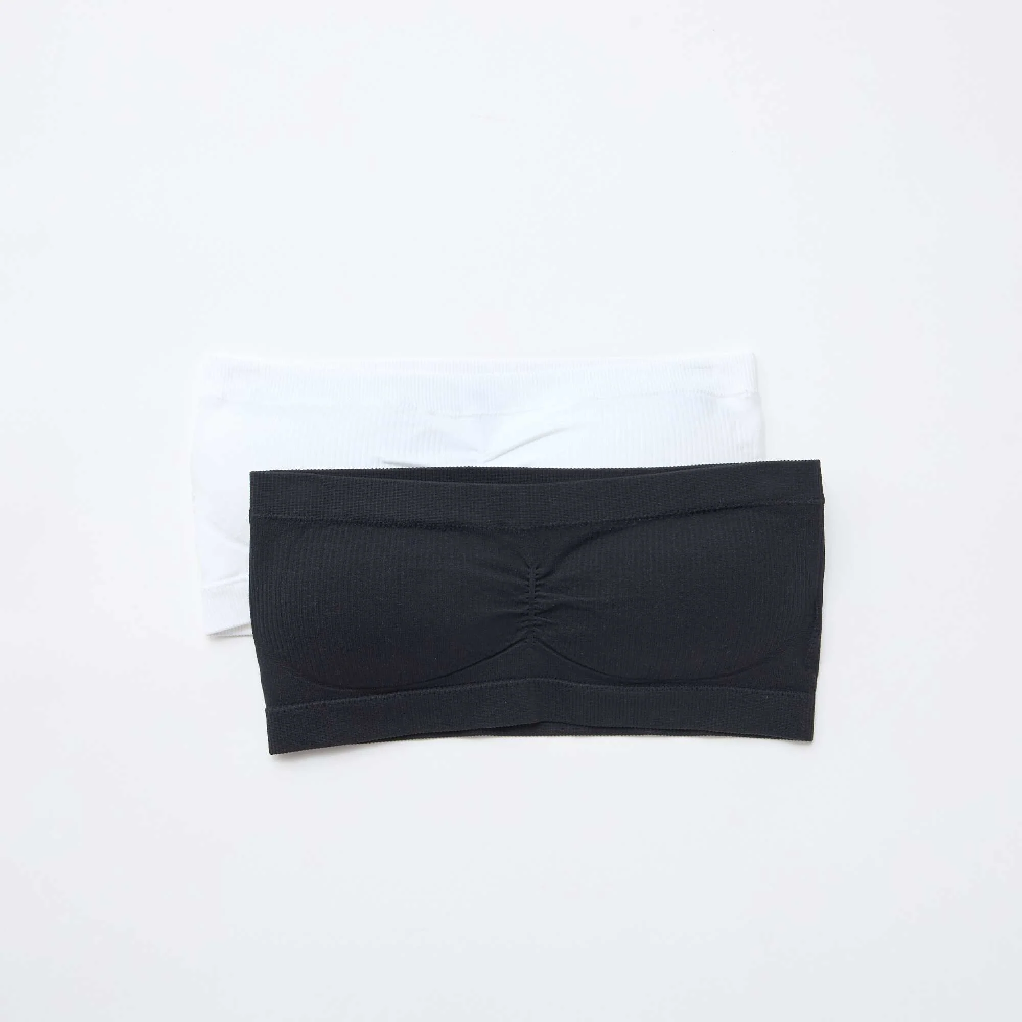 2-Pack Seamless Rib Bandeau Bras WHITE - Image 2