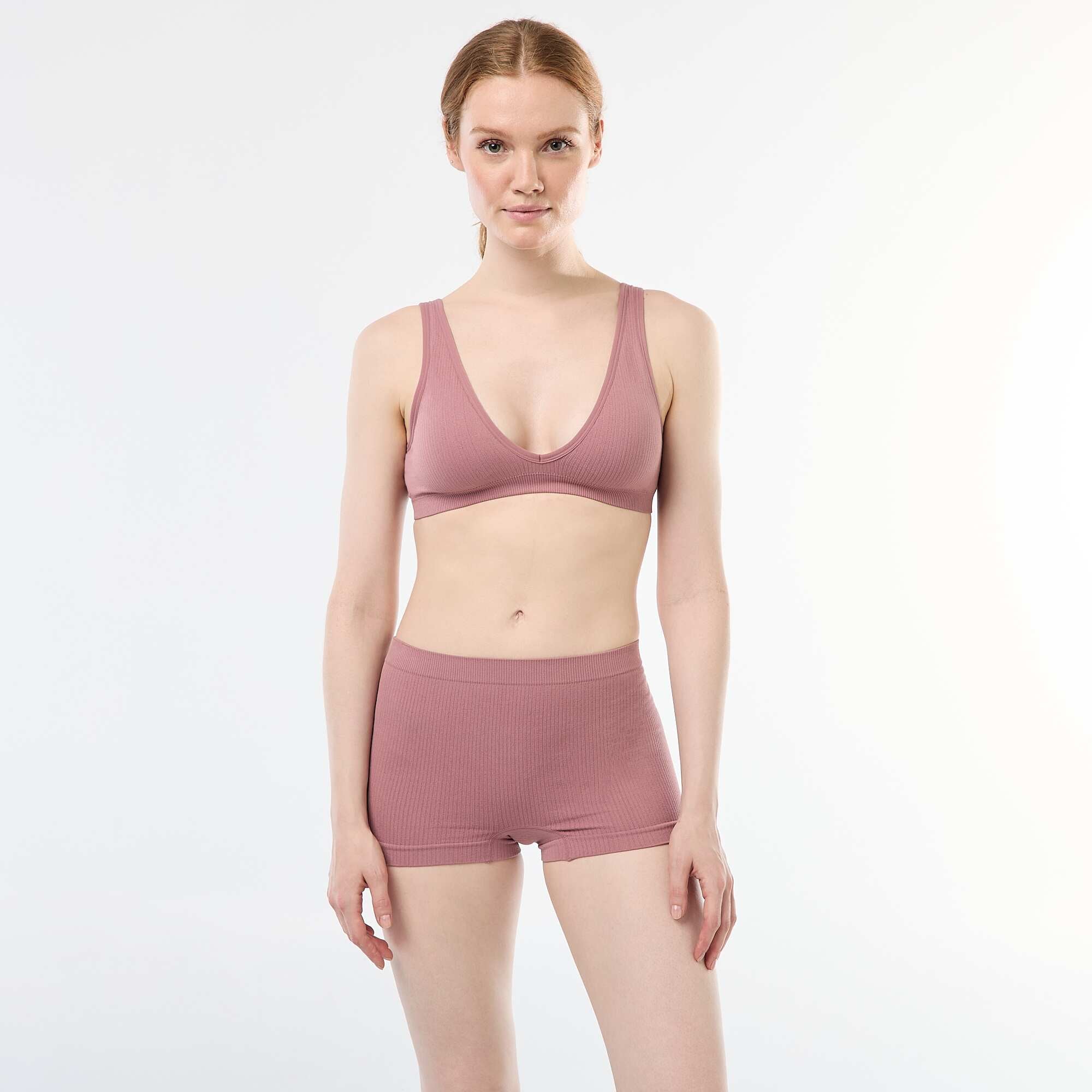 2-Pack Seamless Ribbed Bralettes PINK - Image 2