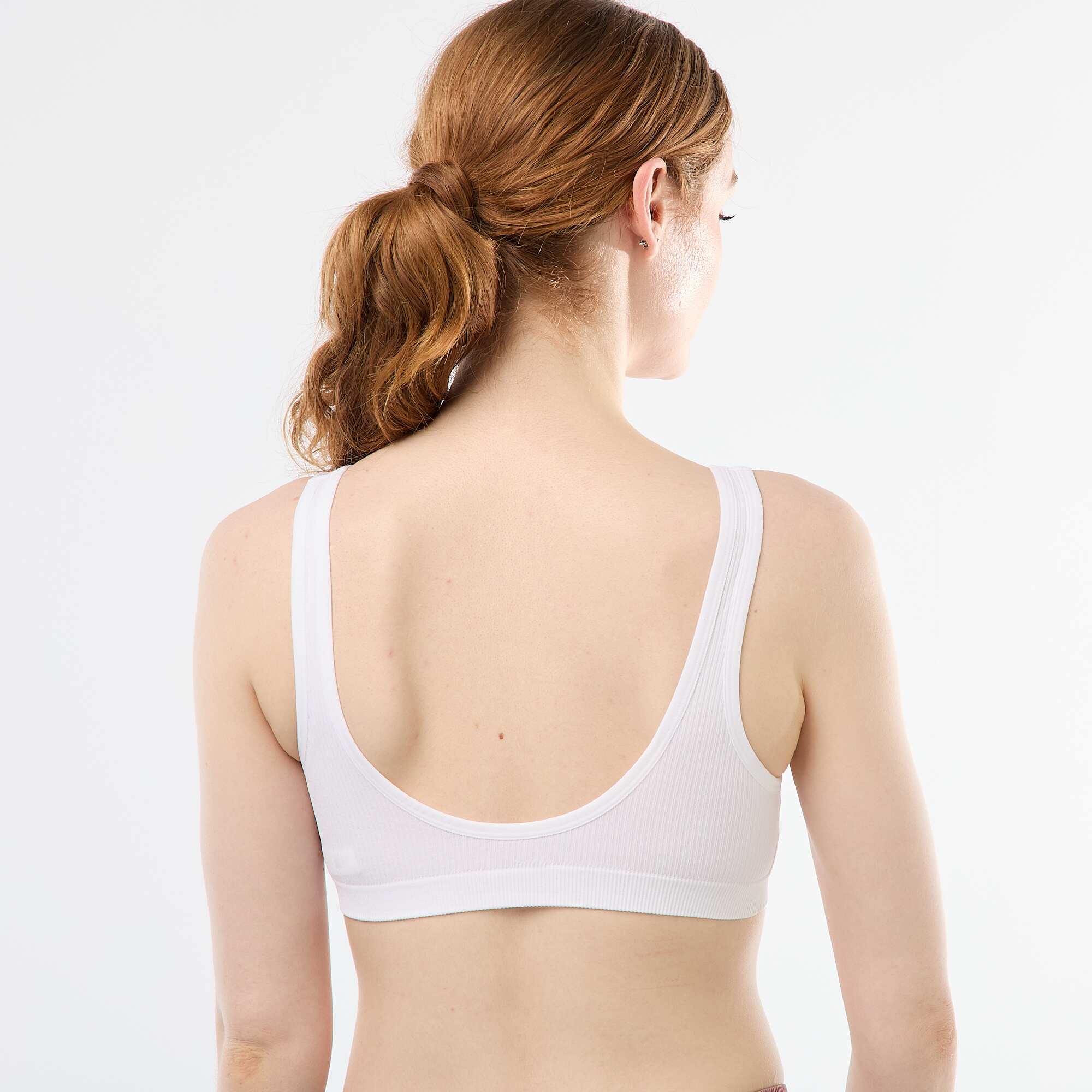 2-Pack Seamless Ribbed Bralettes WHITE - Image 2