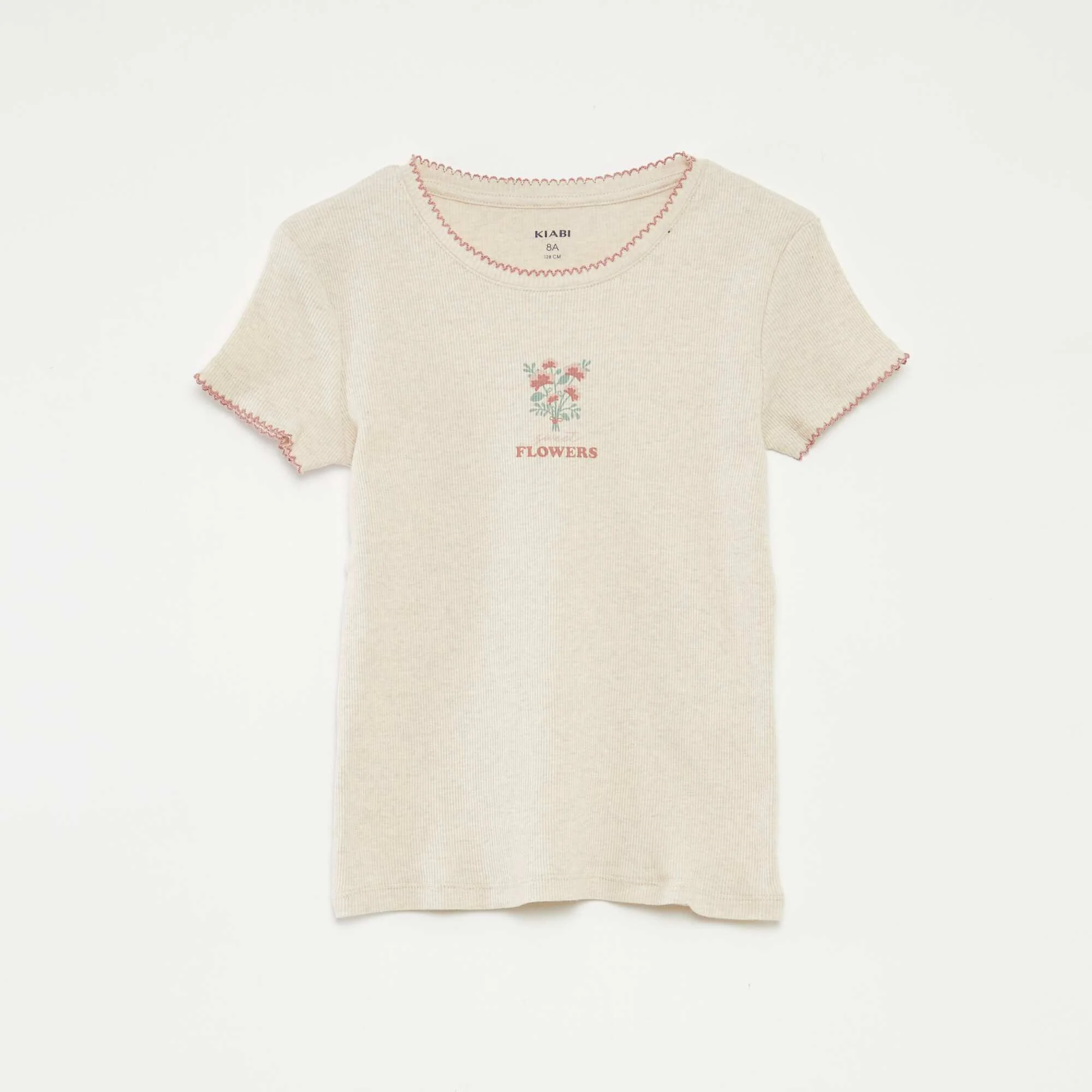 2-piece cotton pyjamas with ribbed T-shirt and poplin bottoms - 2-piece set WHITE - Image 3