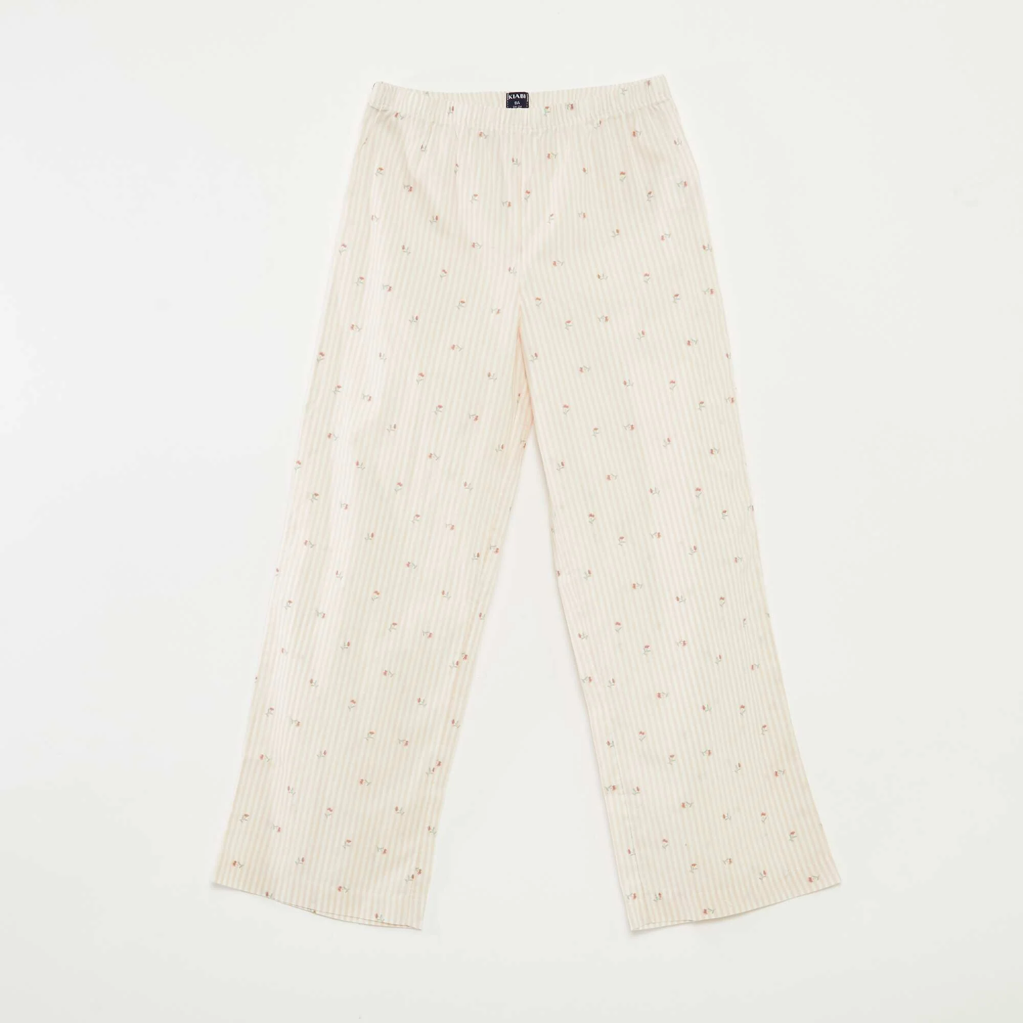 2-piece cotton pyjamas with ribbed T-shirt and poplin bottoms - 2-piece set WHITE - Image 4