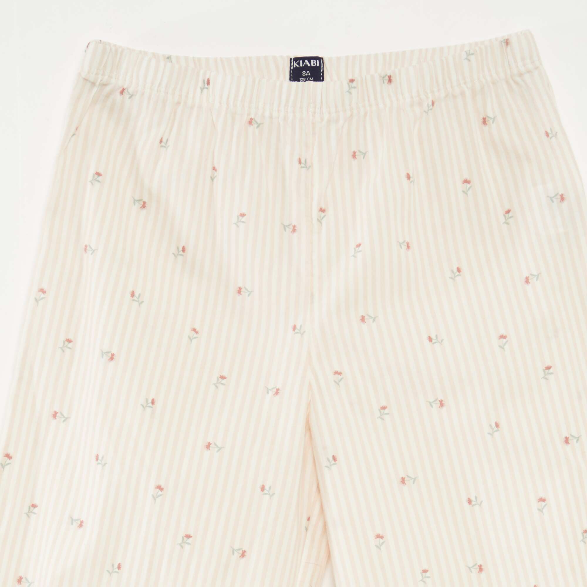 2-piece cotton pyjamas with ribbed T-shirt and poplin bottoms - 2-piece set WHITE - Image 5