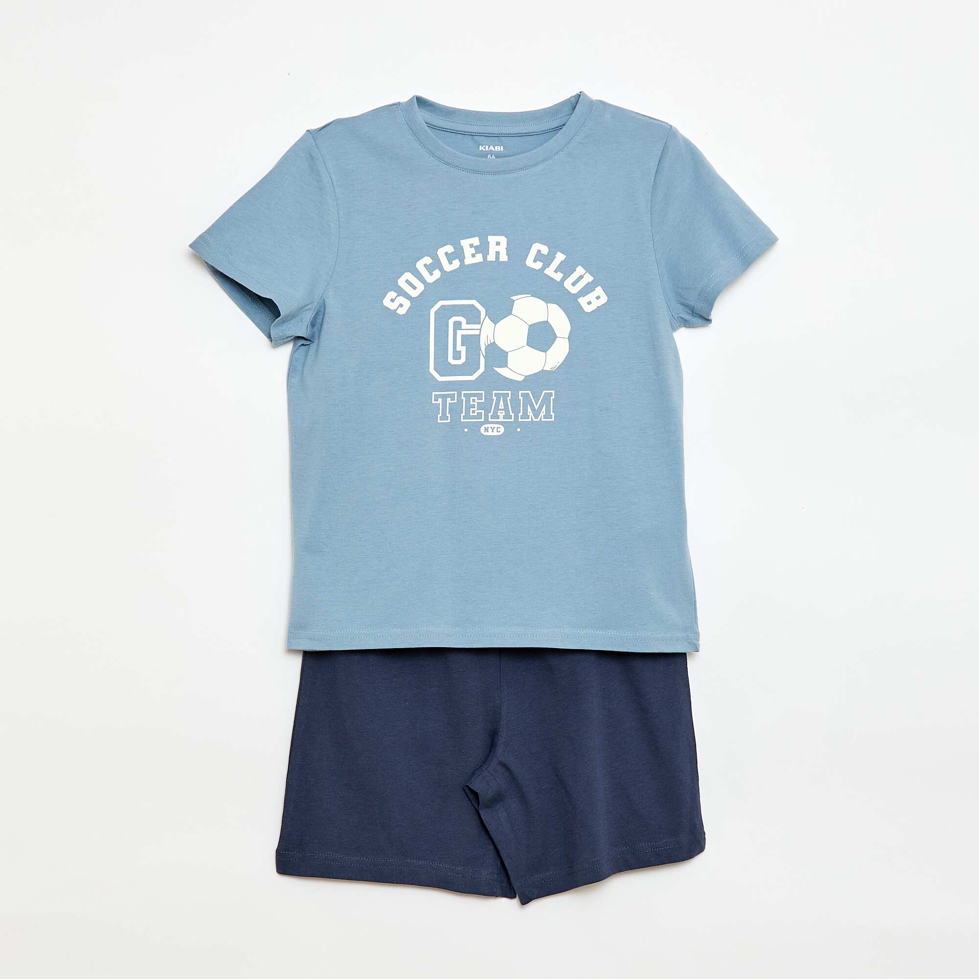 2-Piece Short & T-Shirt Pajama Set BLUE