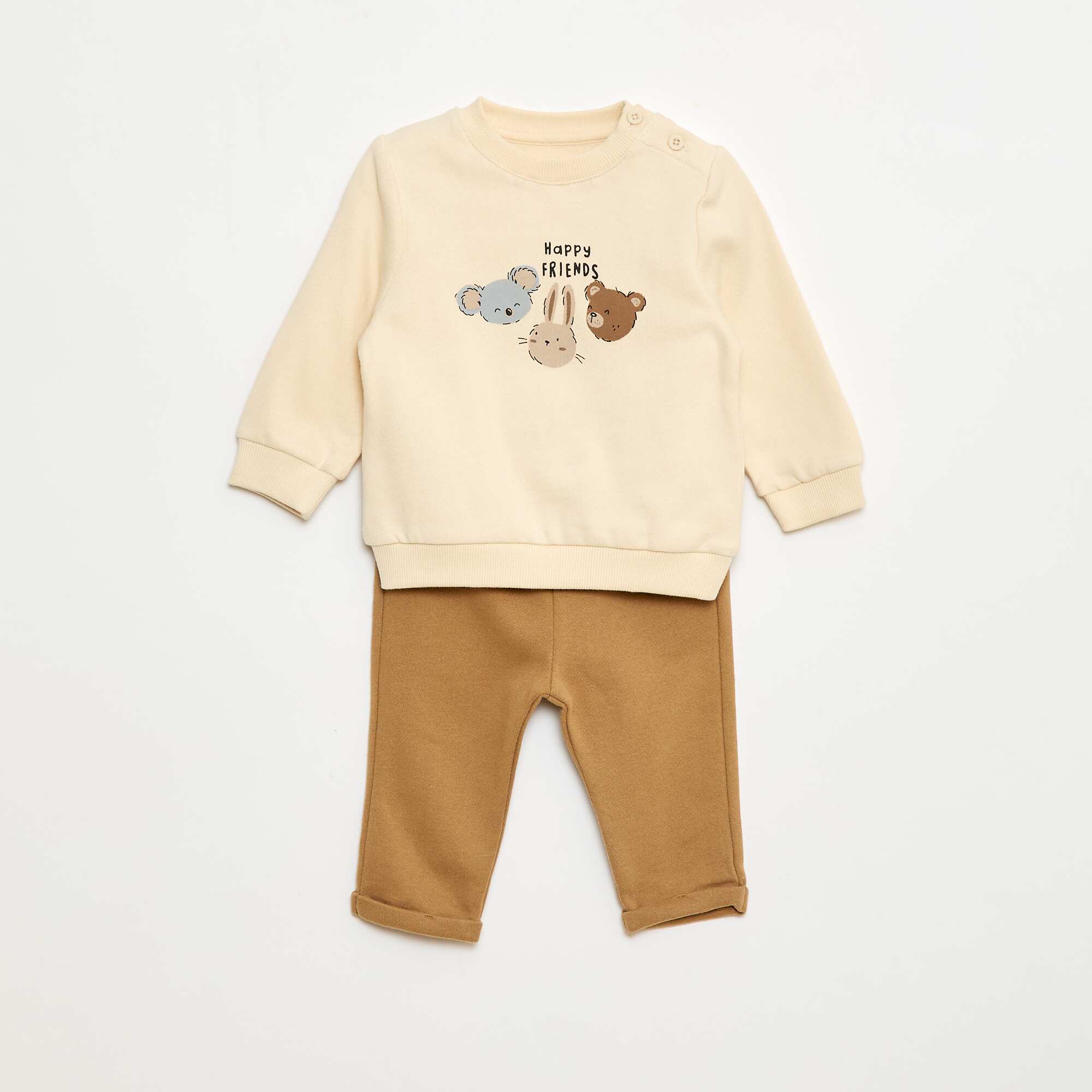 2-piece sweatshirt + trousers set WHITE
