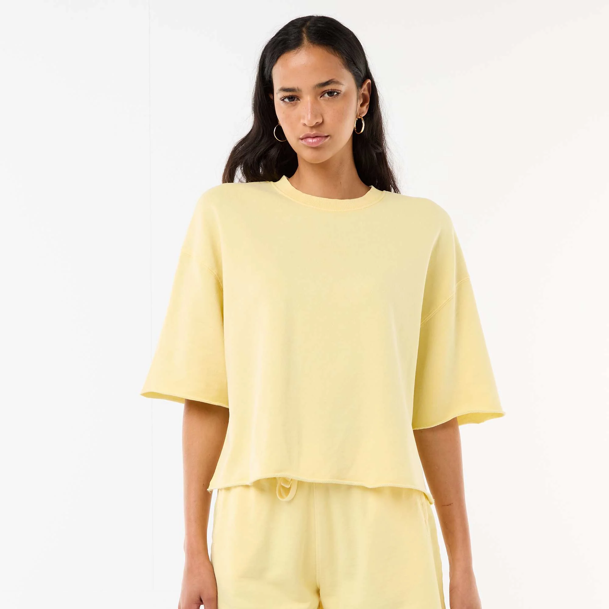 3/4 Sleeve French Terry T-shirt YELLOW - Image 3