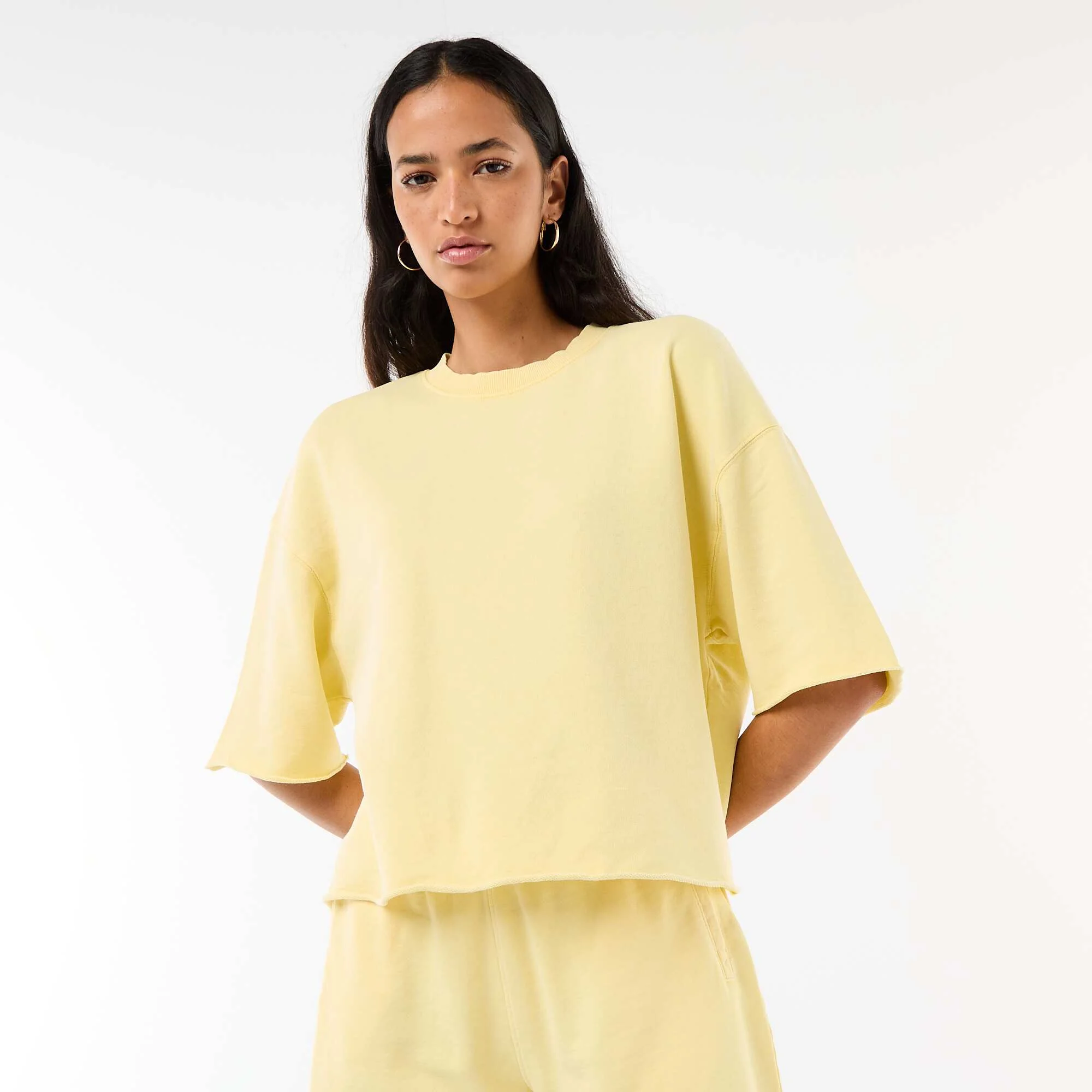 3/4 Sleeve French Terry T-shirt YELLOW - Image 5