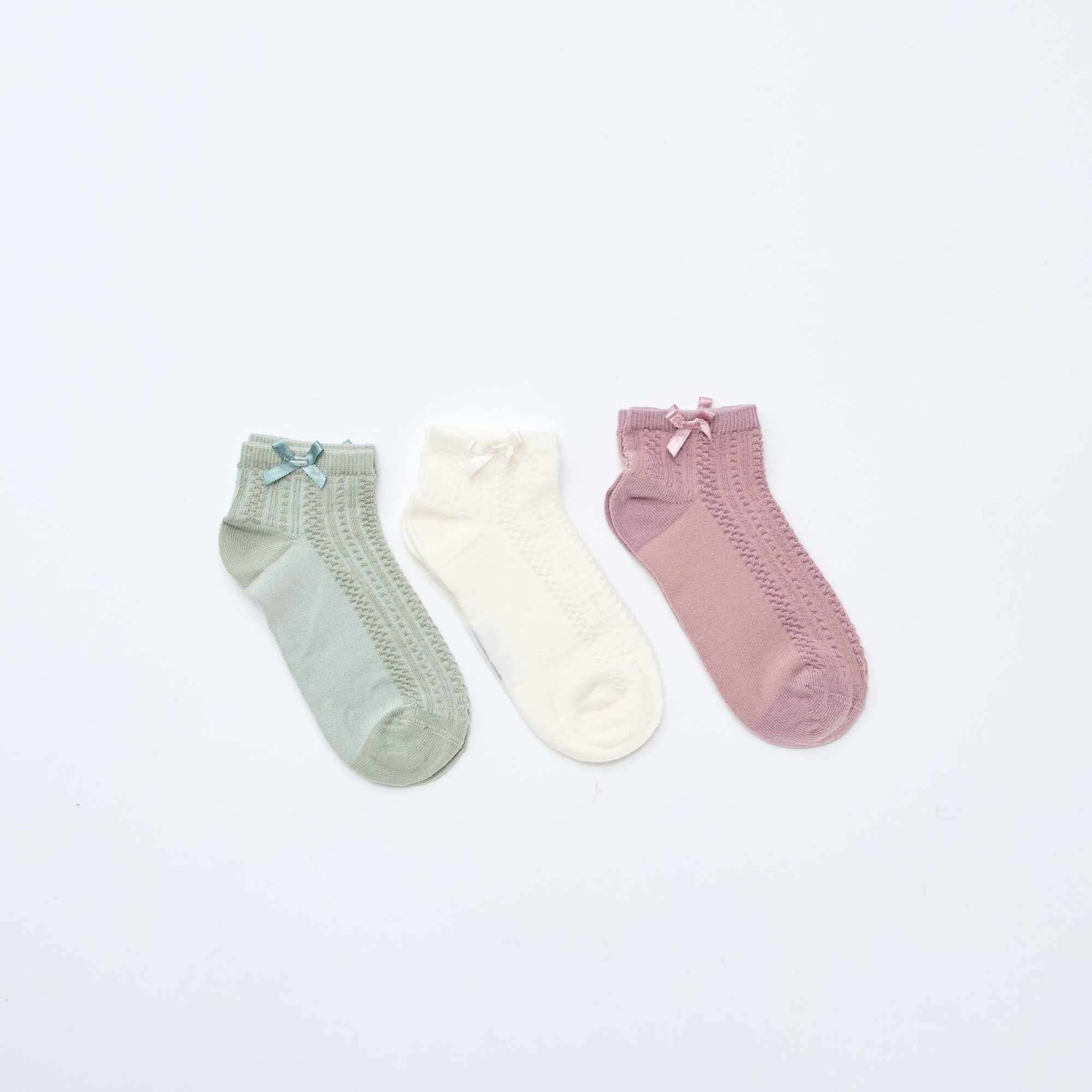 3-Pack of Ankle Socks with Ruffles GREEN - Image 2