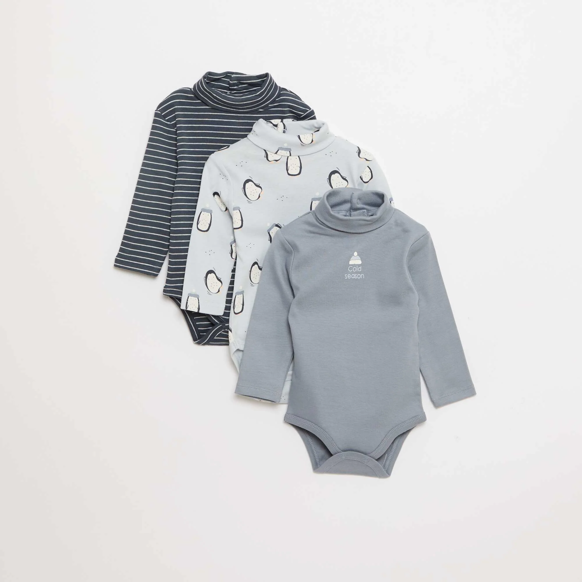 3-Pack of Durable Bodysuits BLUE
