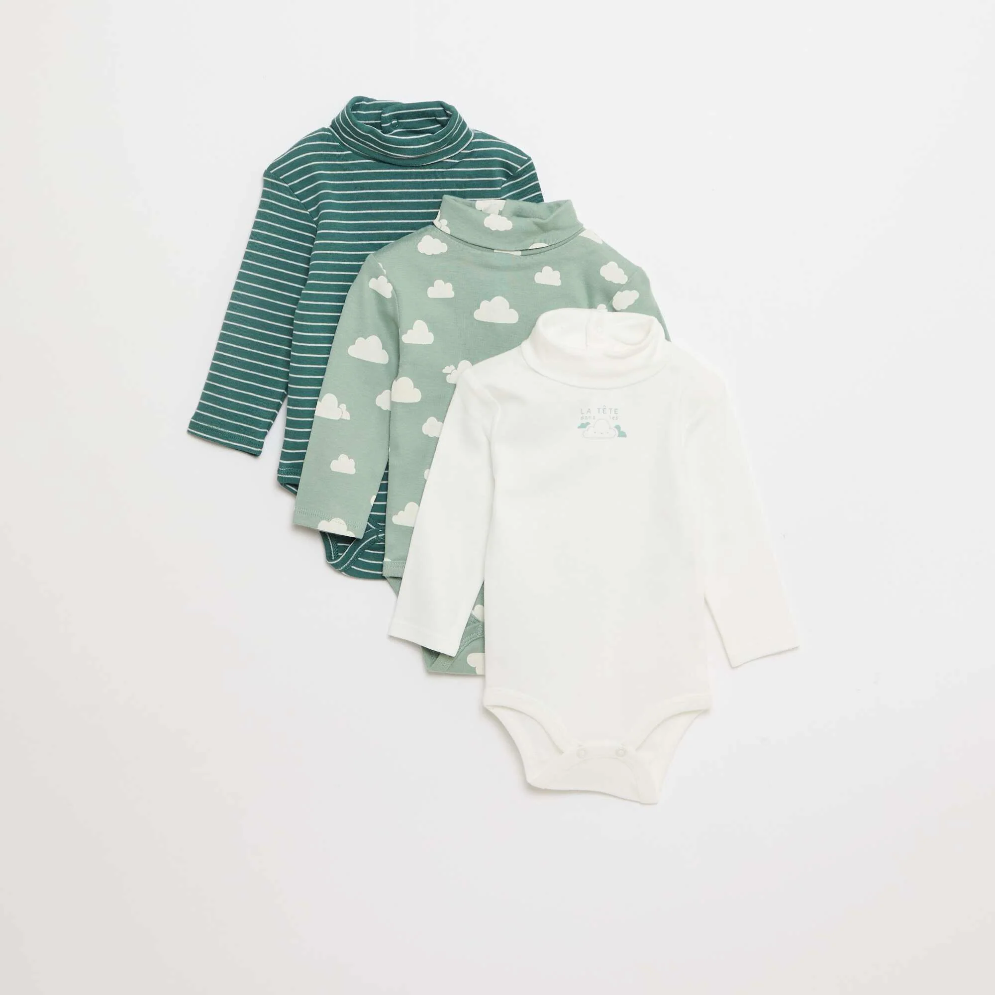 3-Pack of Durable Bodysuits GREEN