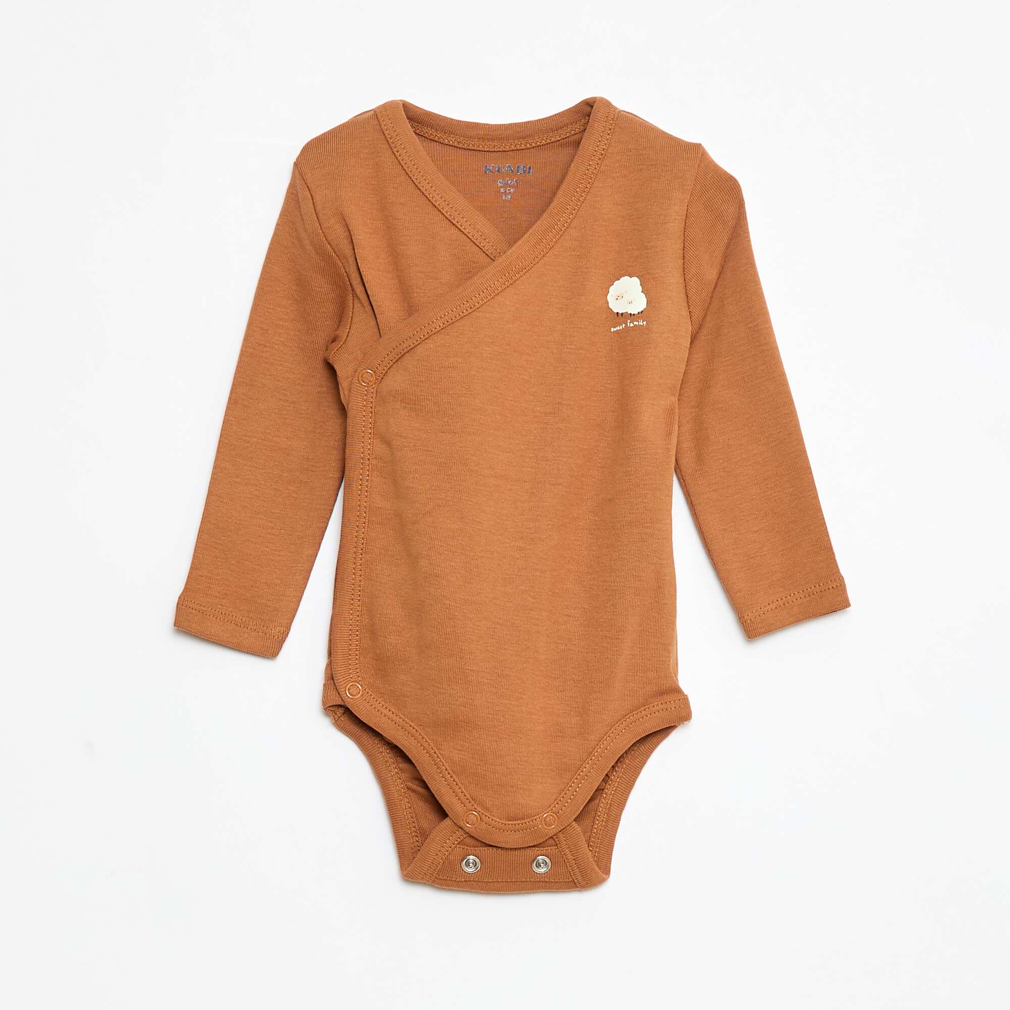3-Pack of Long-Sleeve Bodysuits with Snap Closure BEIGE - Image 2