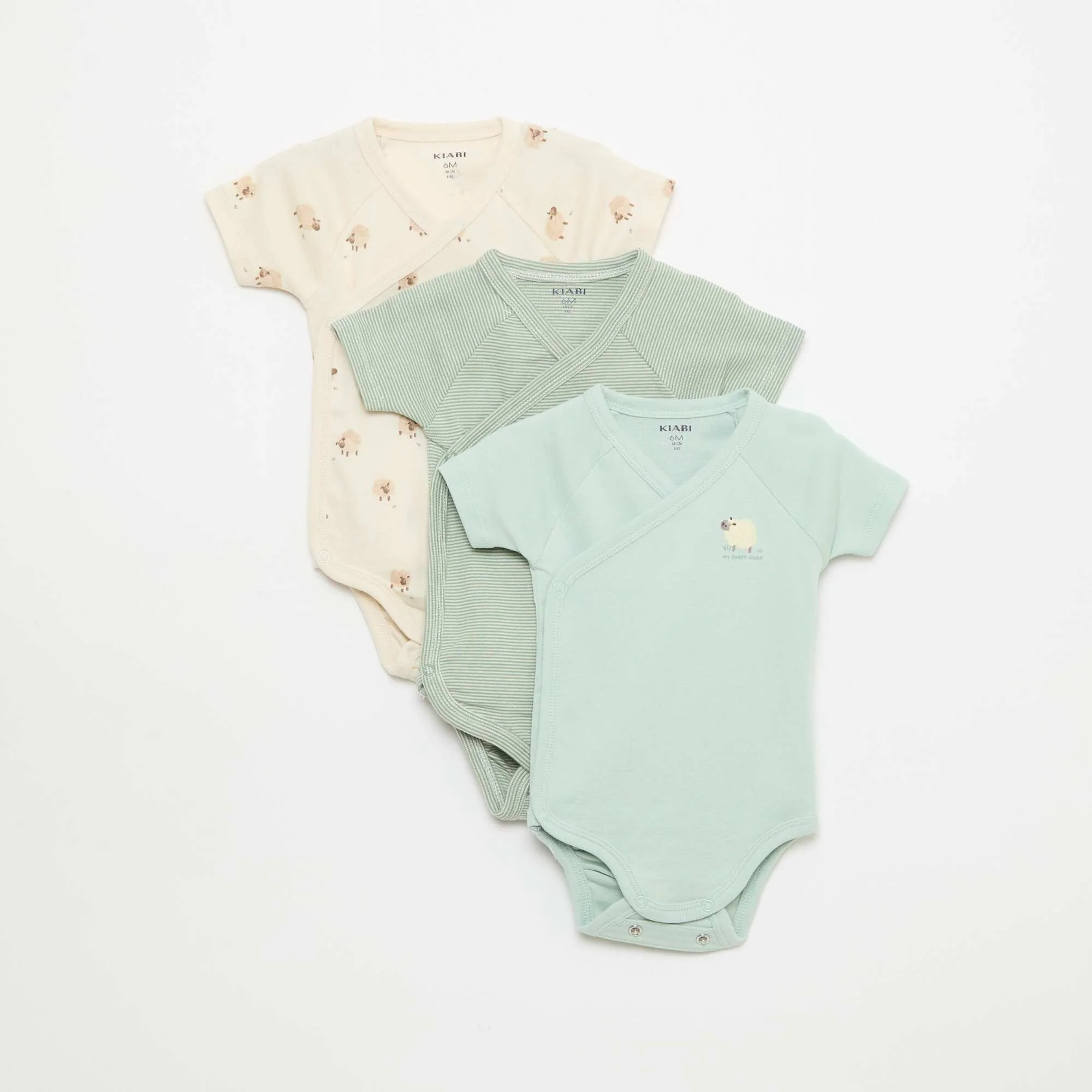 3-Pack of Short-Sleeve Bodysuits BLUE