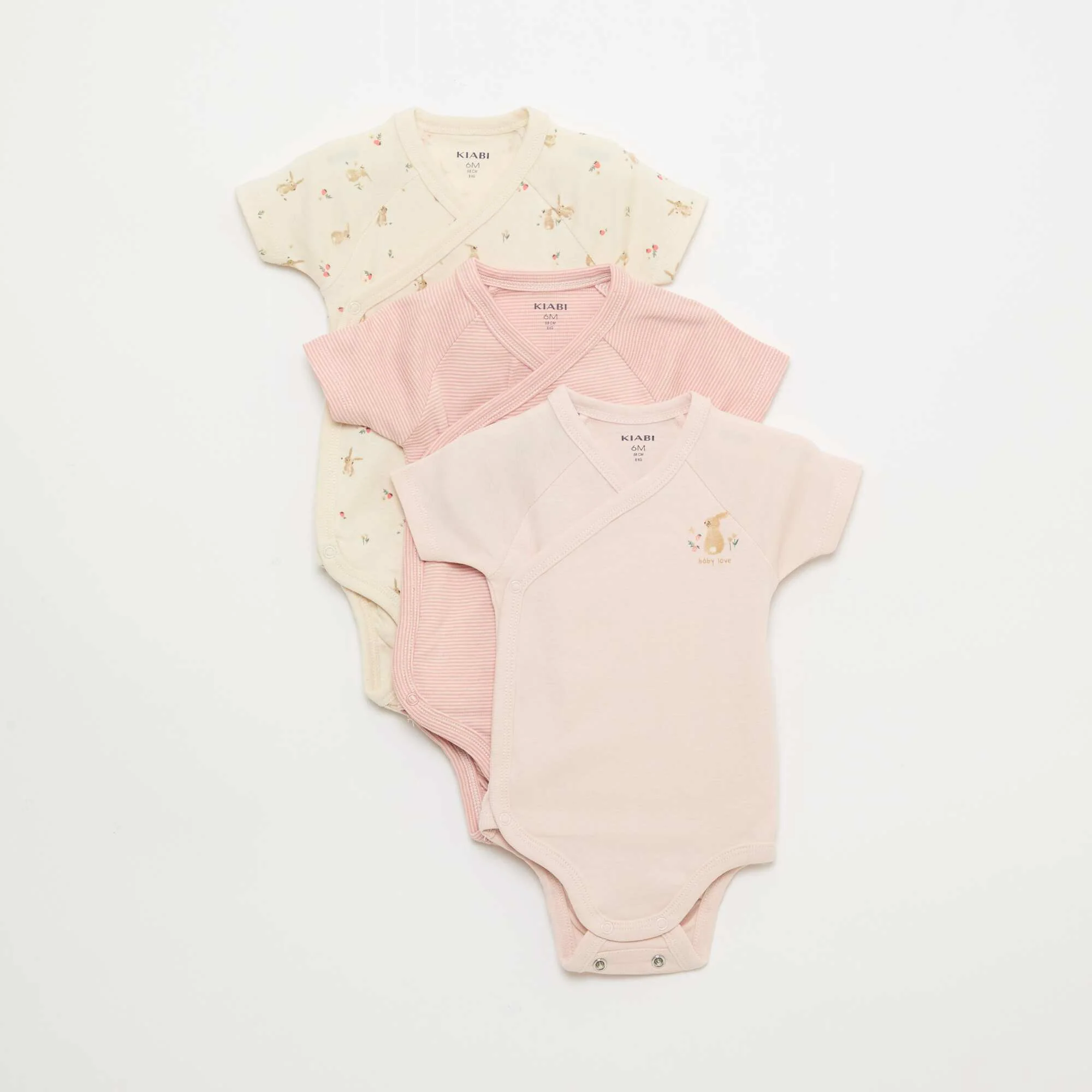 3-Pack of Short-Sleeve Bodysuits PINK