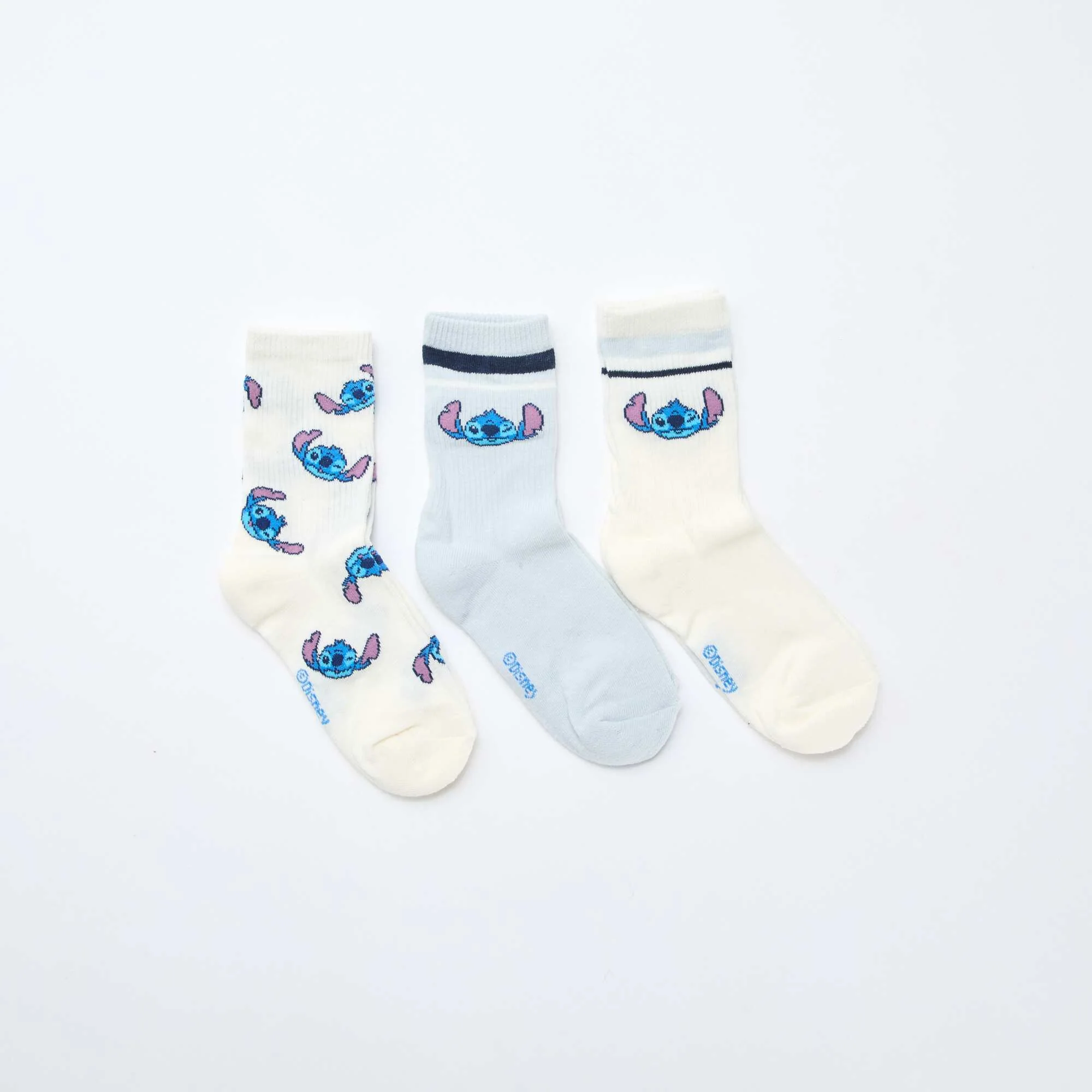 3-Pack of 'Stitch' Socks BLUE - Image 2