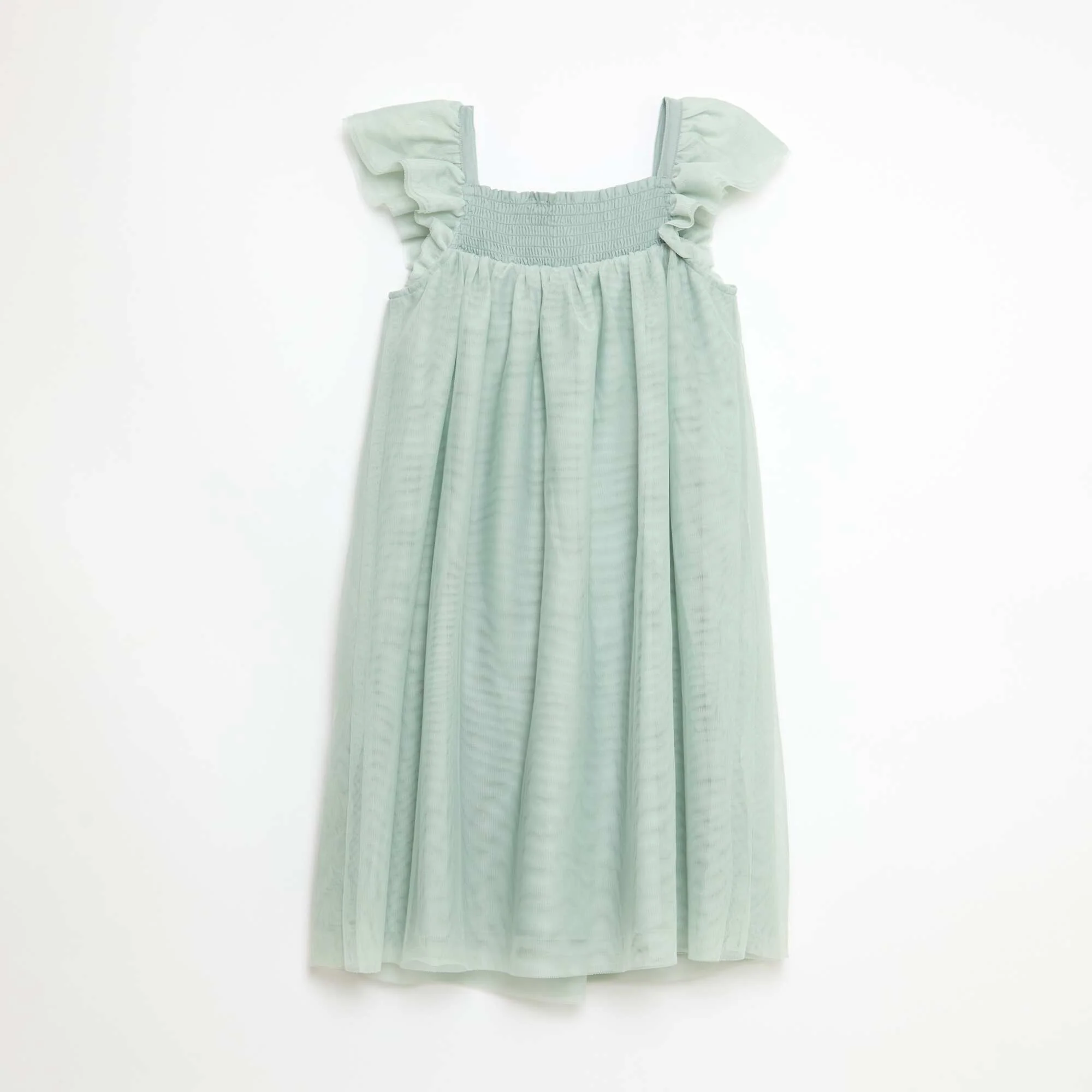 3D Flower Tulle Strap Dress GREEN - Image 2
