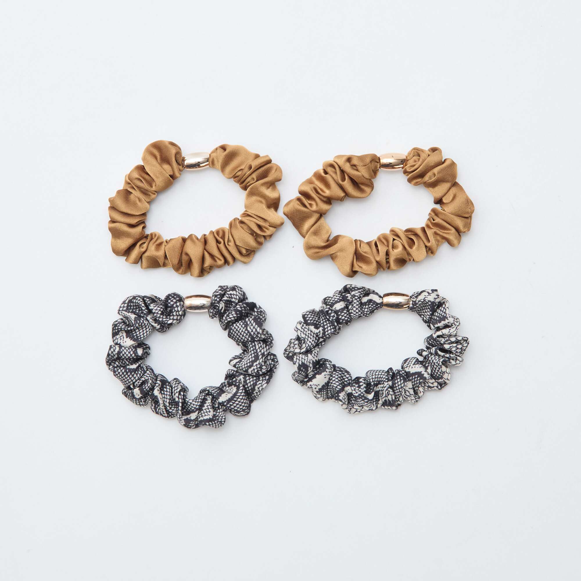 4-Pack Scrunchies BEIGE