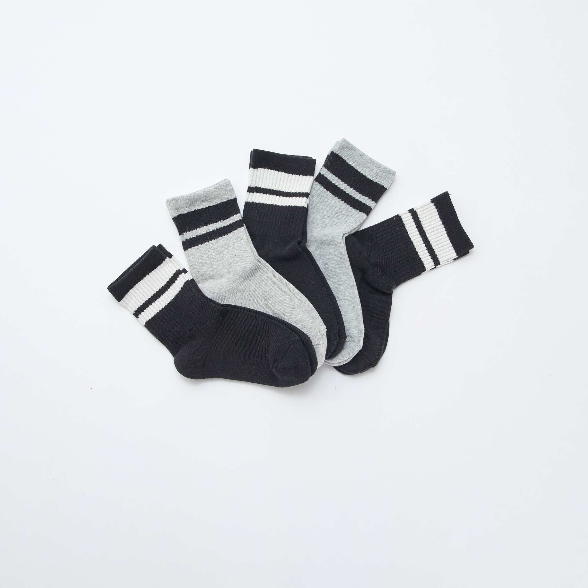 5-Pack Cotton Socks BLACK