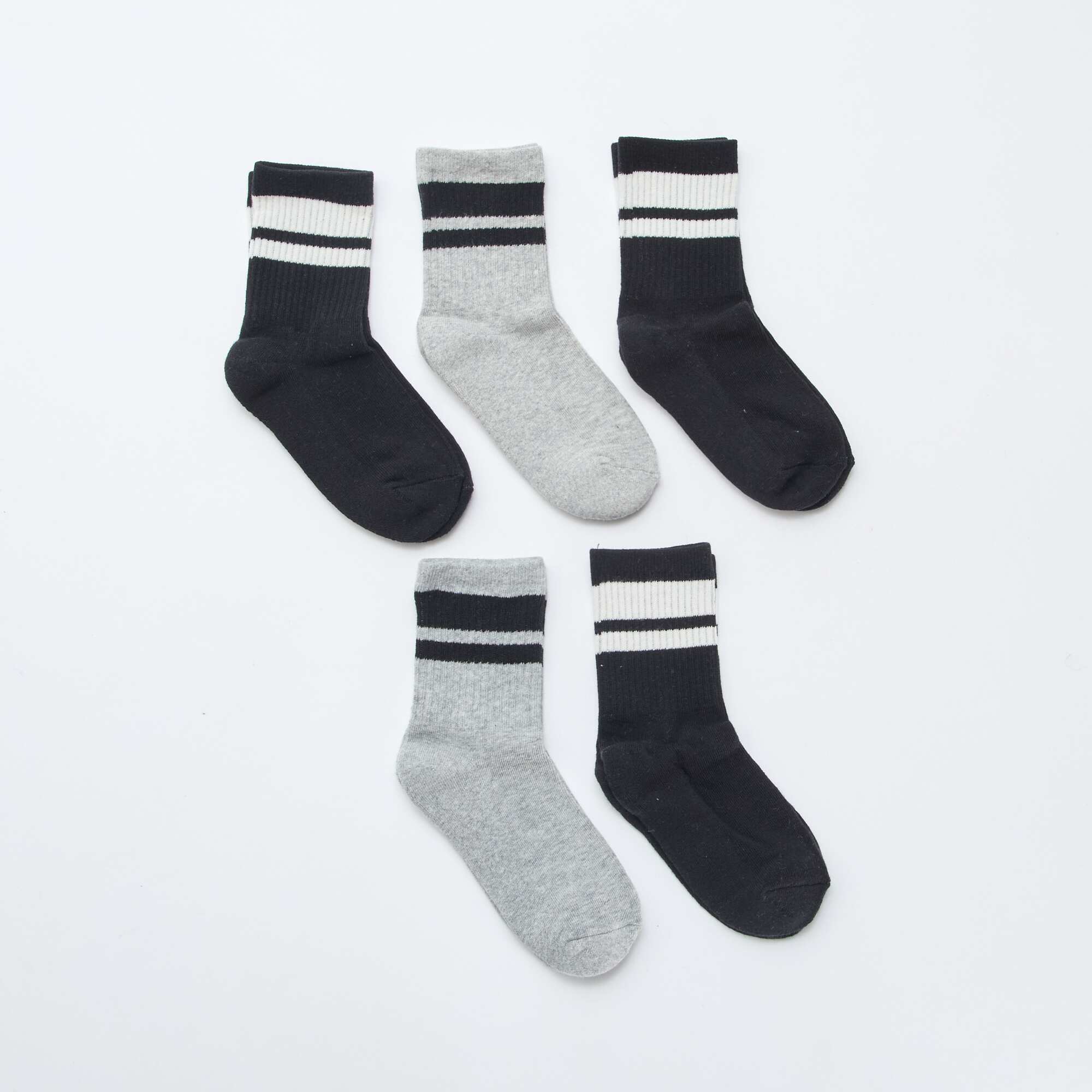 5-Pack Cotton Socks BLACK - Image 2