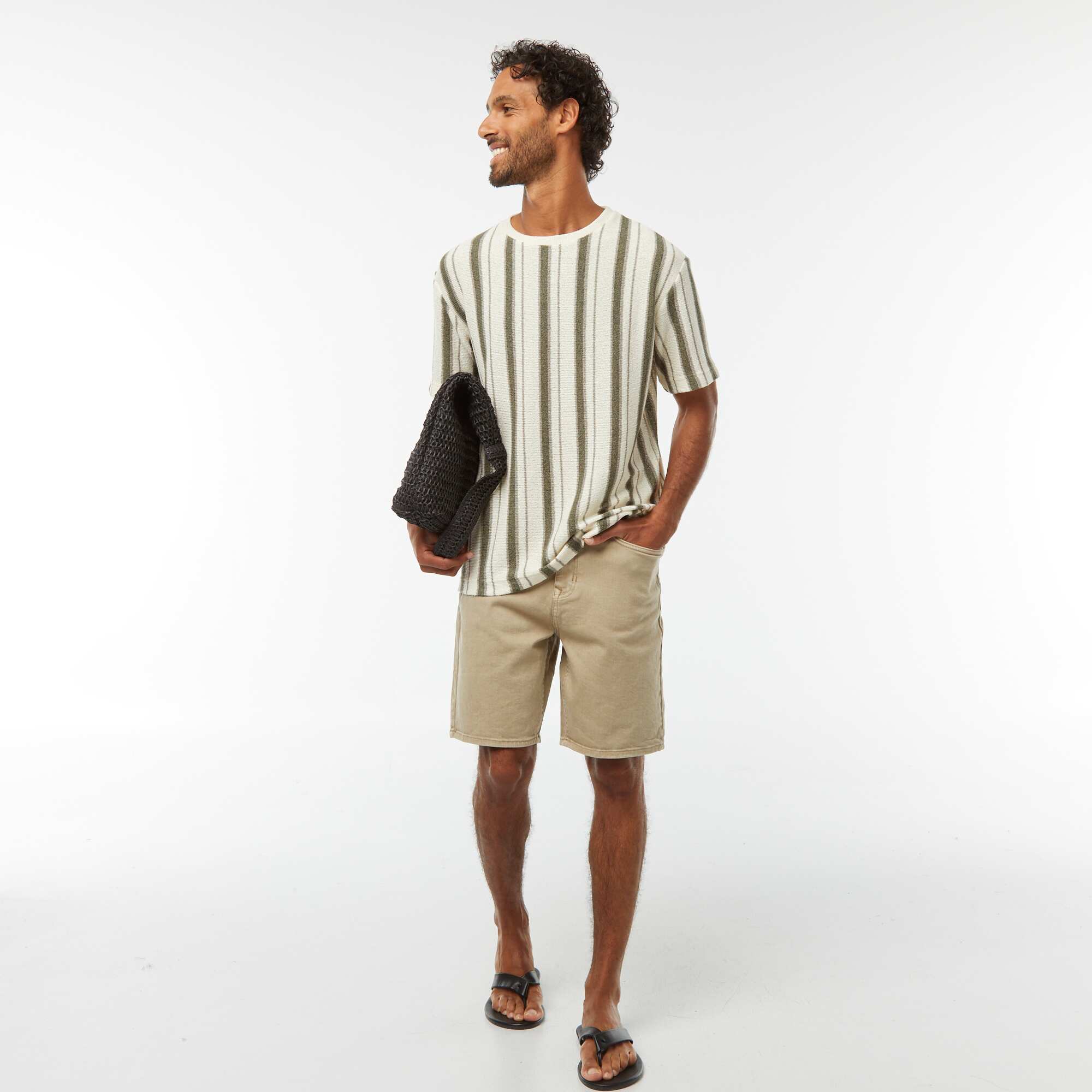 5-pocket twill Bermuda shorts BEIGE - Image 2