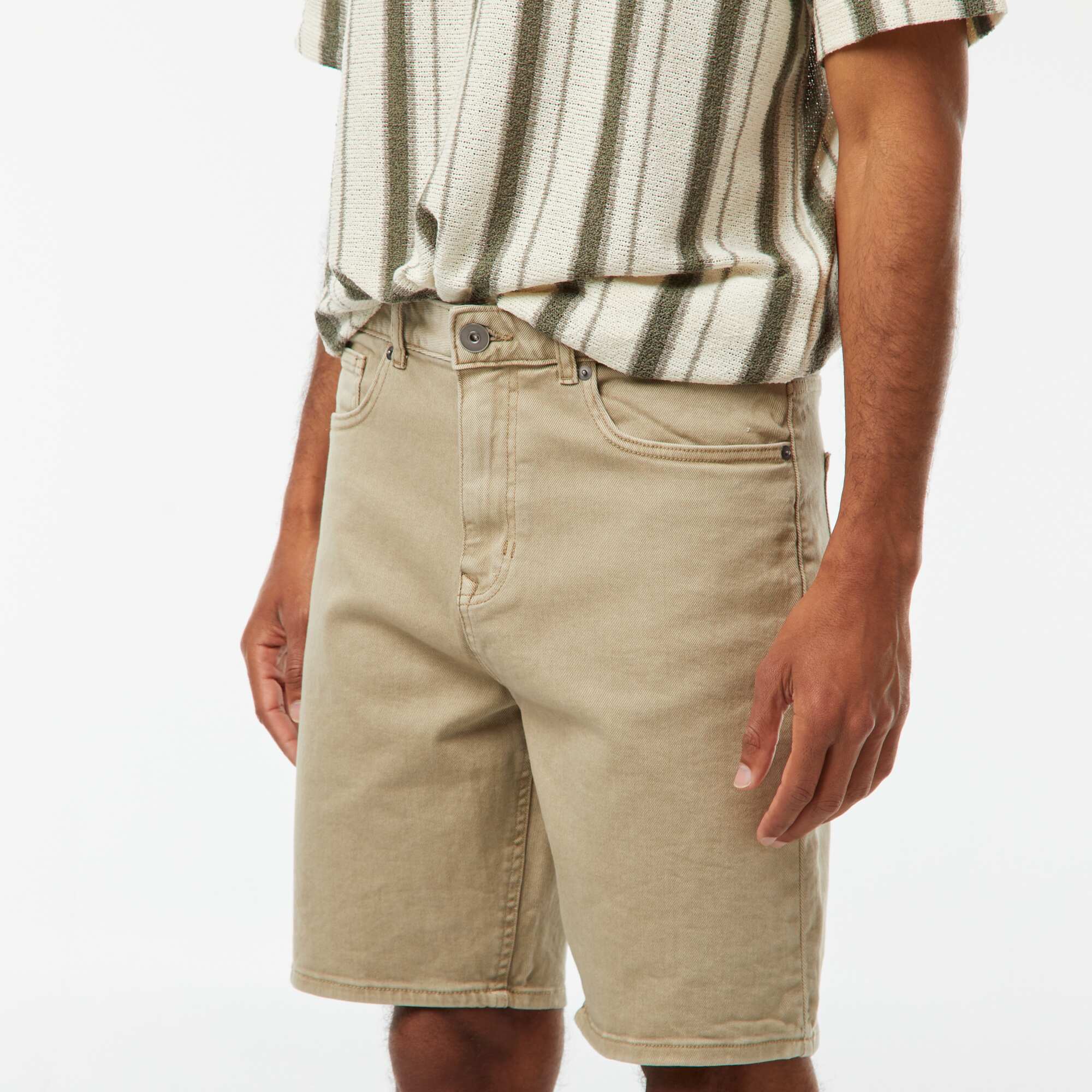 5-pocket twill Bermuda shorts BEIGE - Image 5