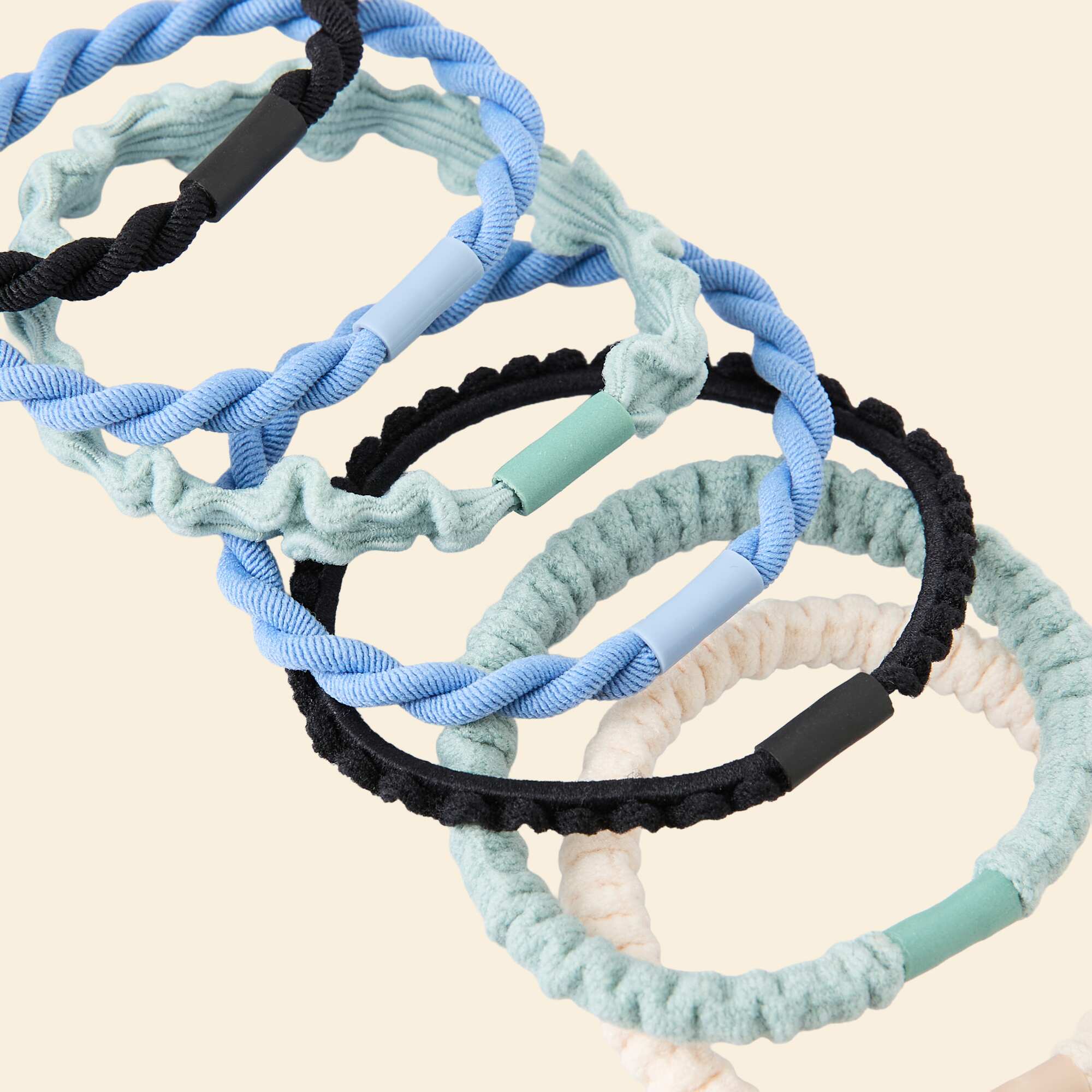 7-Pack Hair Elastics GREEN - Image 2