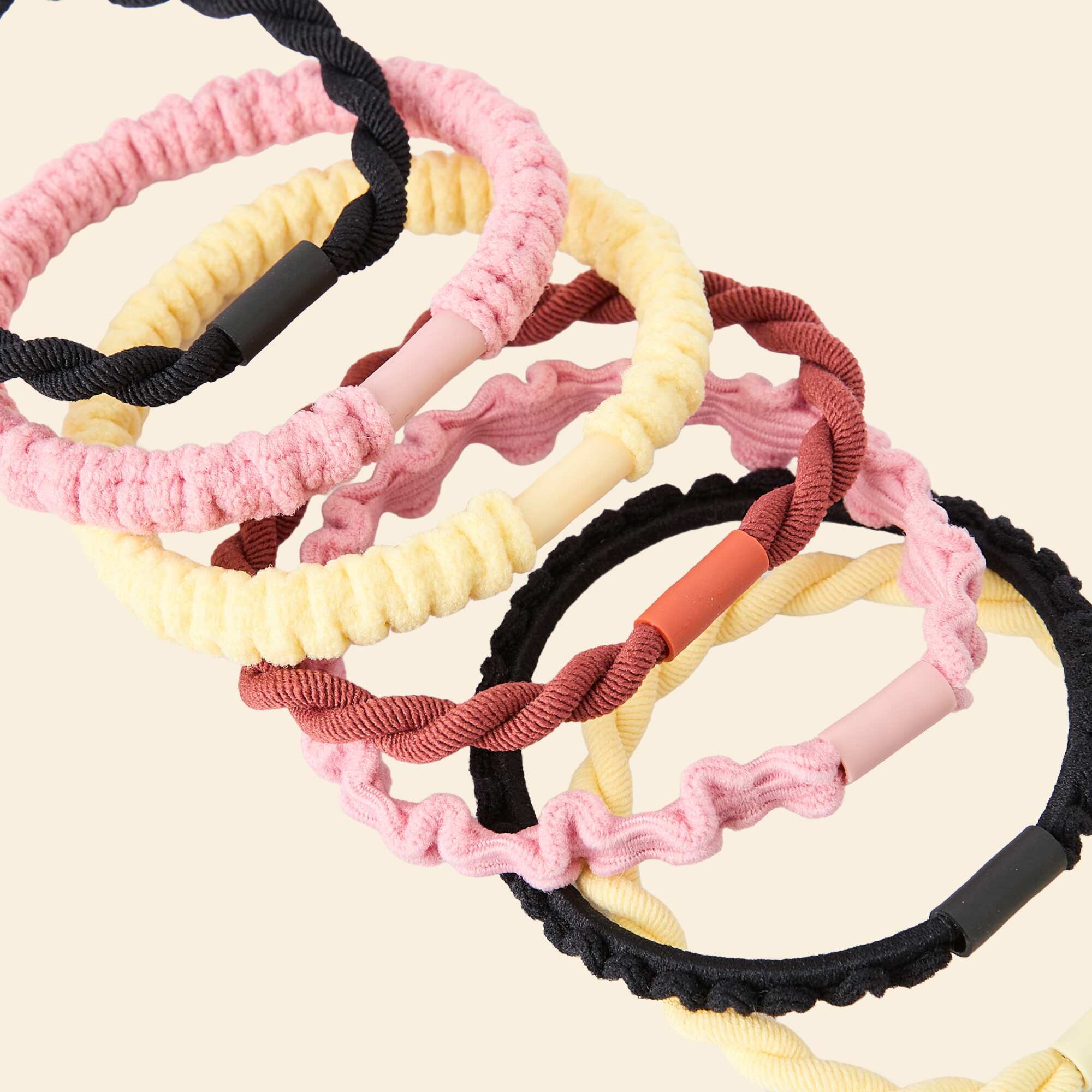 7-Pack Hair Elastics PINK - Image 2