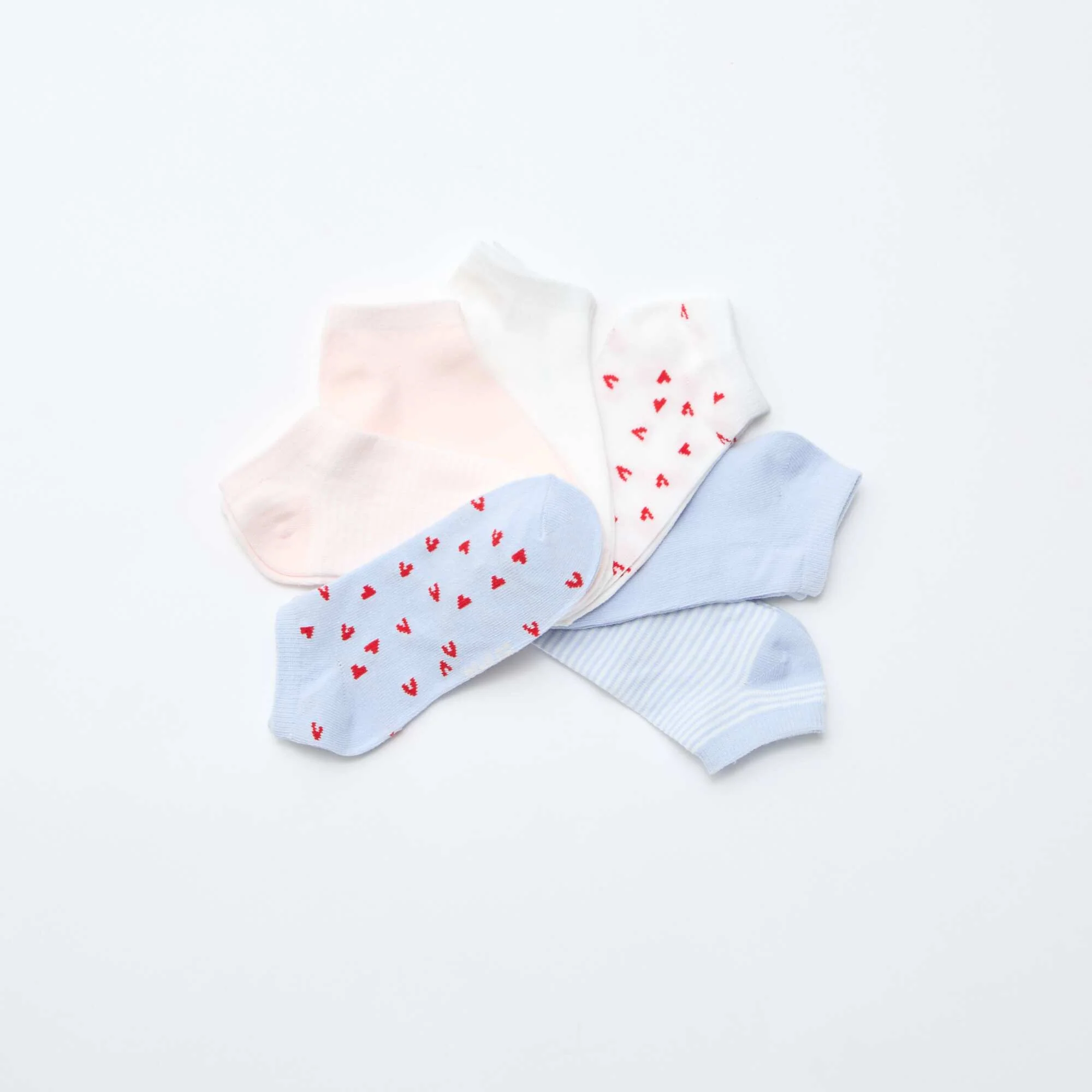 7-Pack of Invisible Ankle Socks WHITE