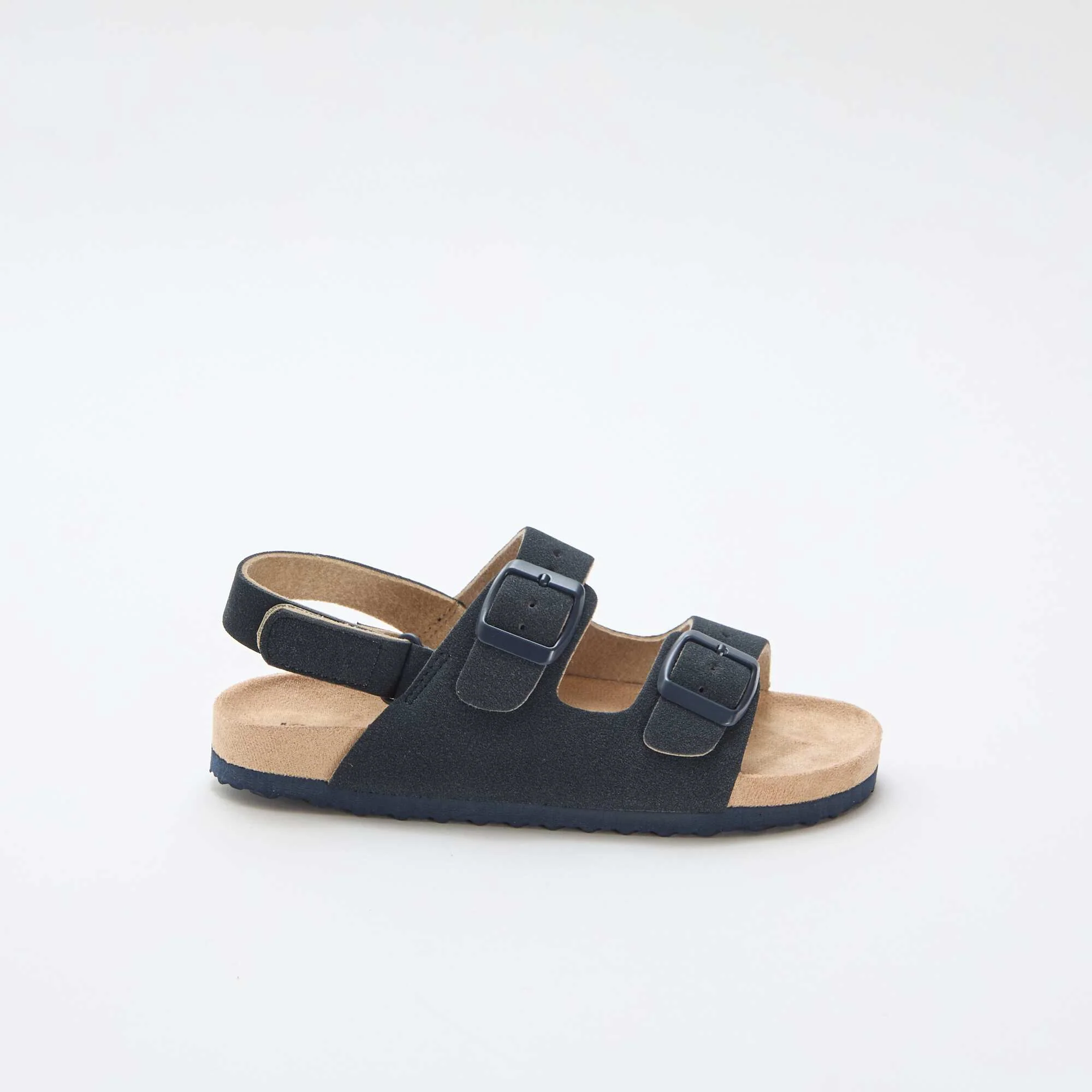 Adjustable Faux Suede Flat Sandals BLUE - Image 2