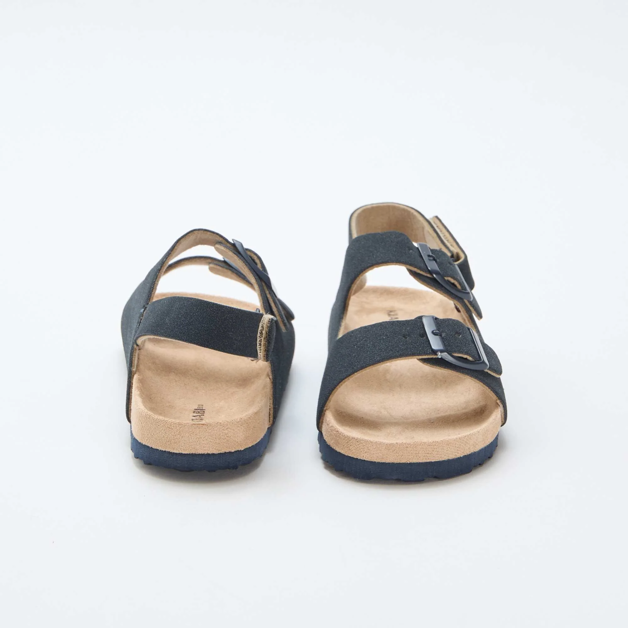 Adjustable Faux Suede Flat Sandals BLUE - Image 3