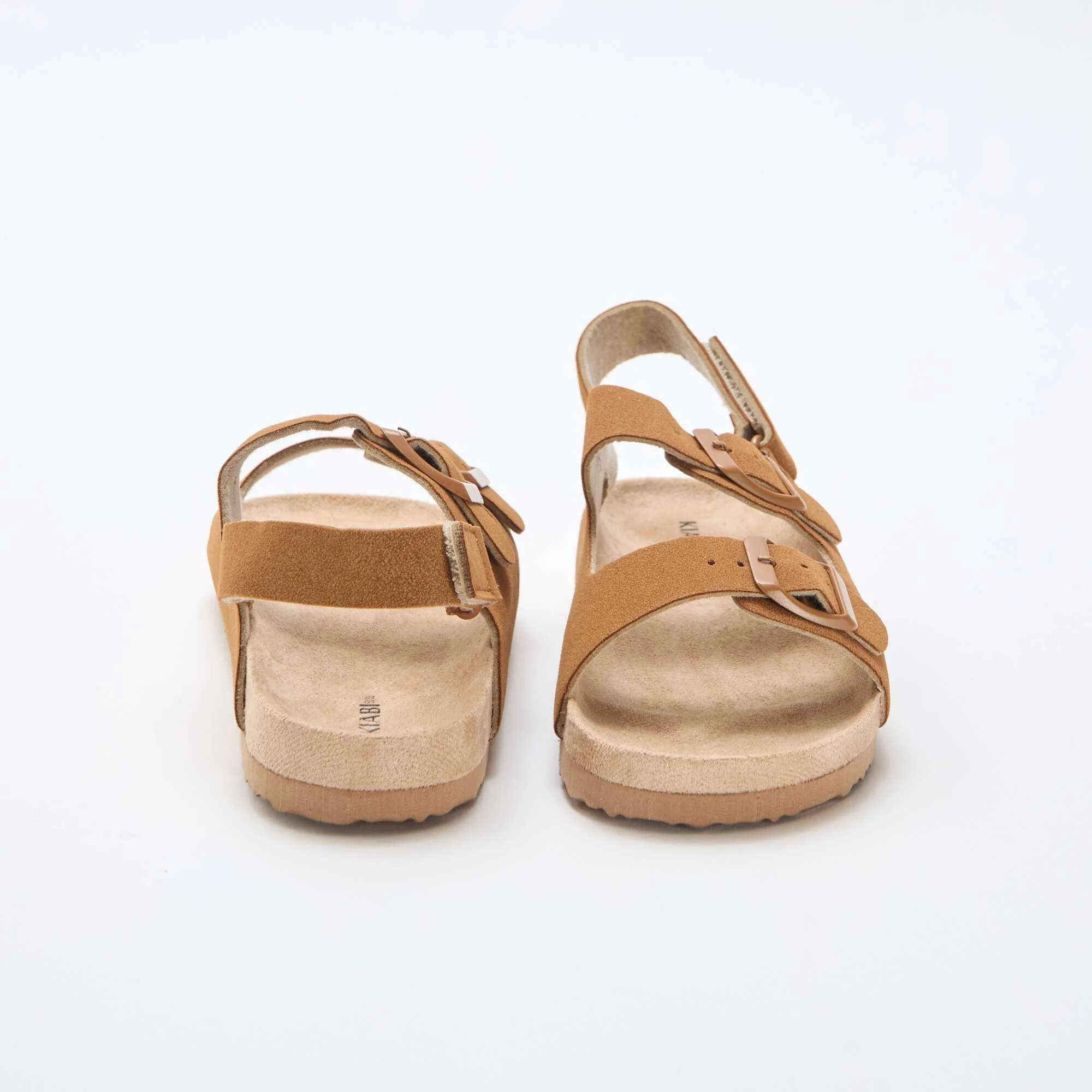 Adjustable Faux Suede Flat Sandals BROWN - Image 3