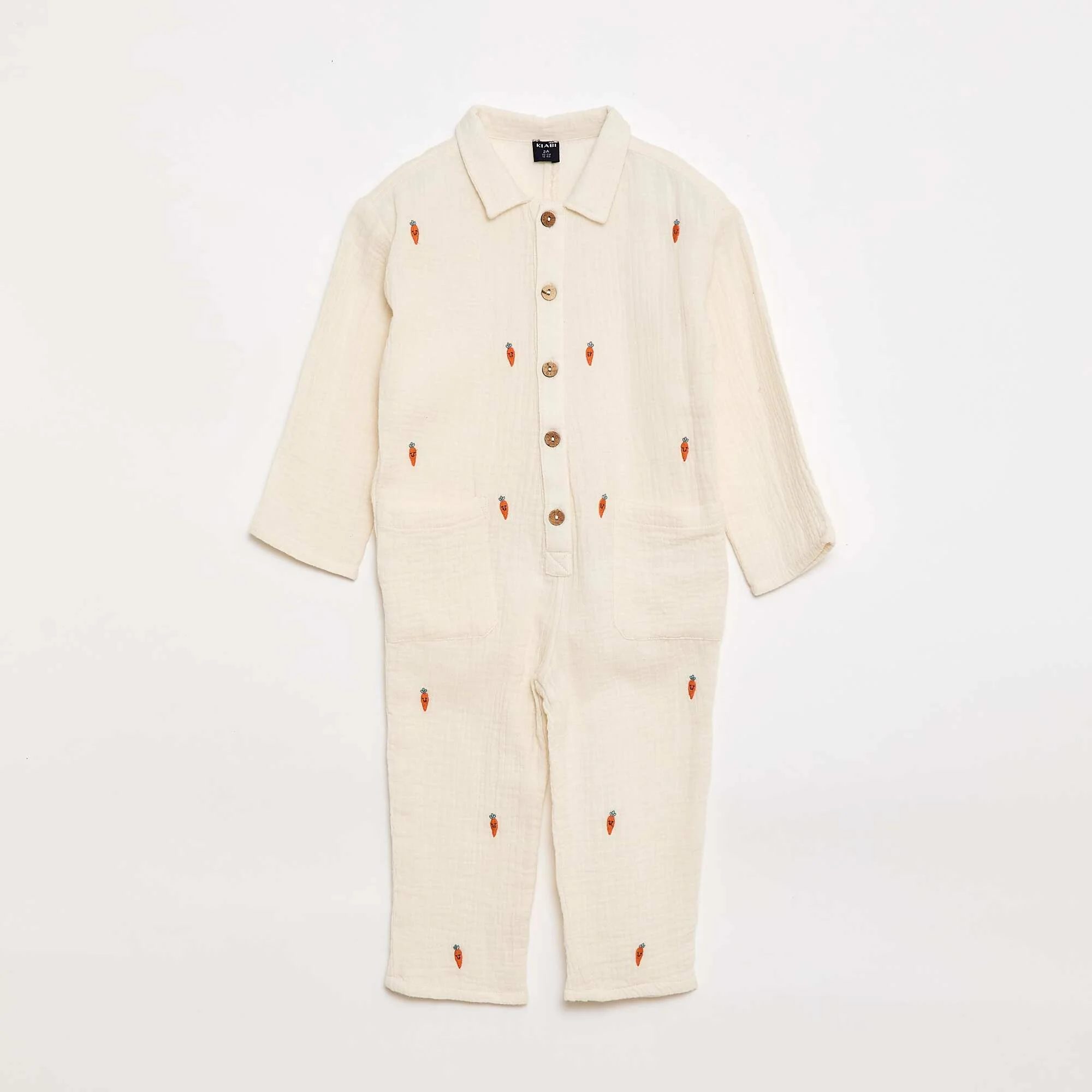 All-Over Print Cotton Romper WHITE