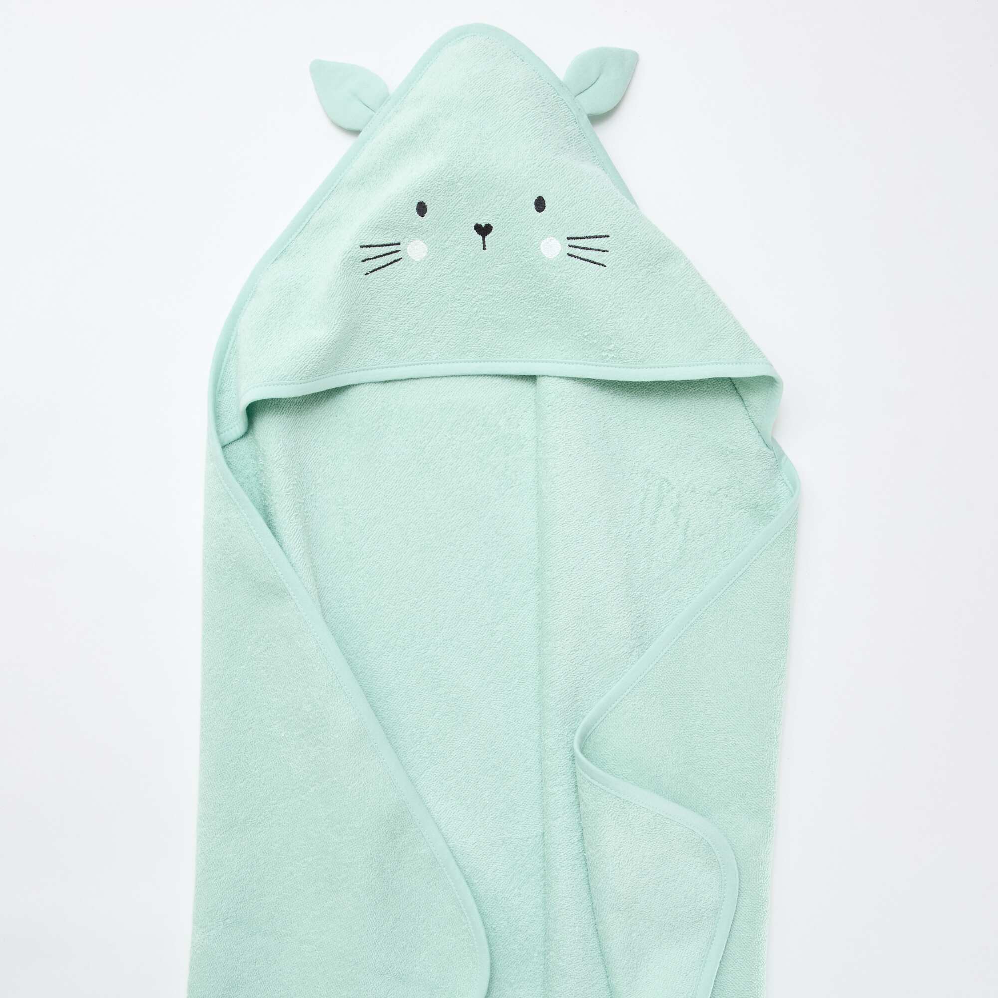 Animal Ear Terry Bath Cape BLUE - Image 2